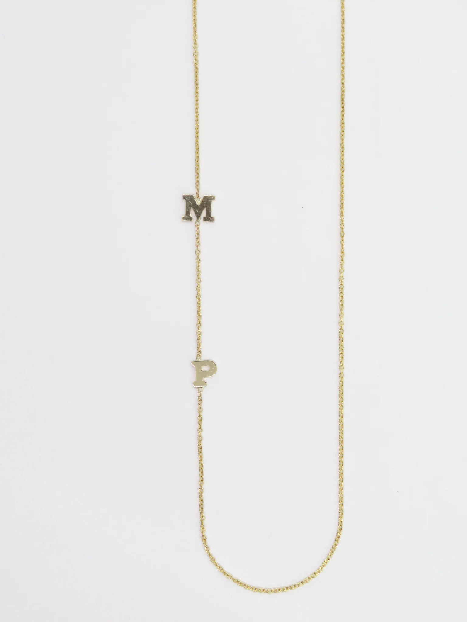 14k Offset Initial Necklace - Image 15