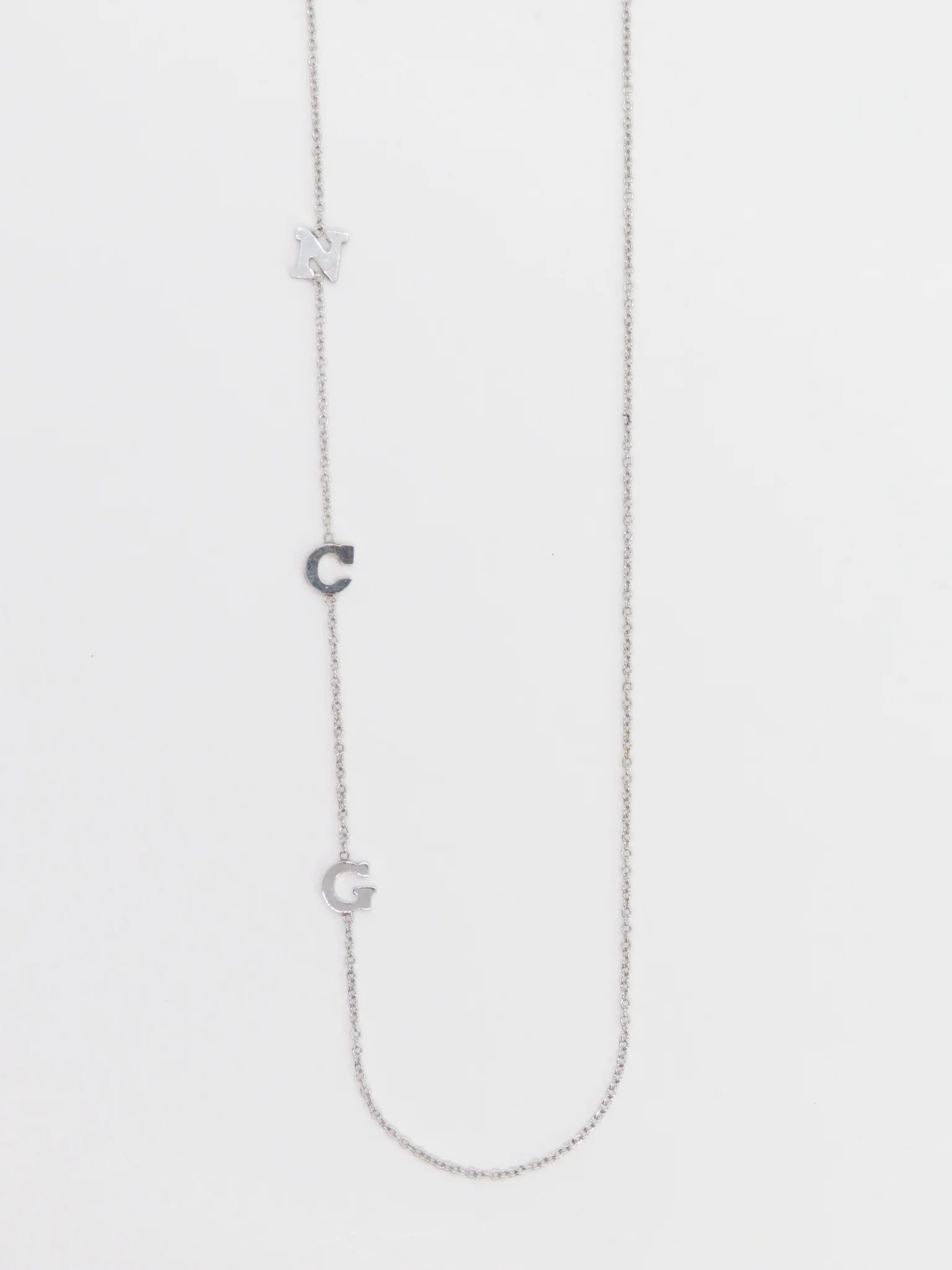 14k Offset Initial Necklace - Image 16