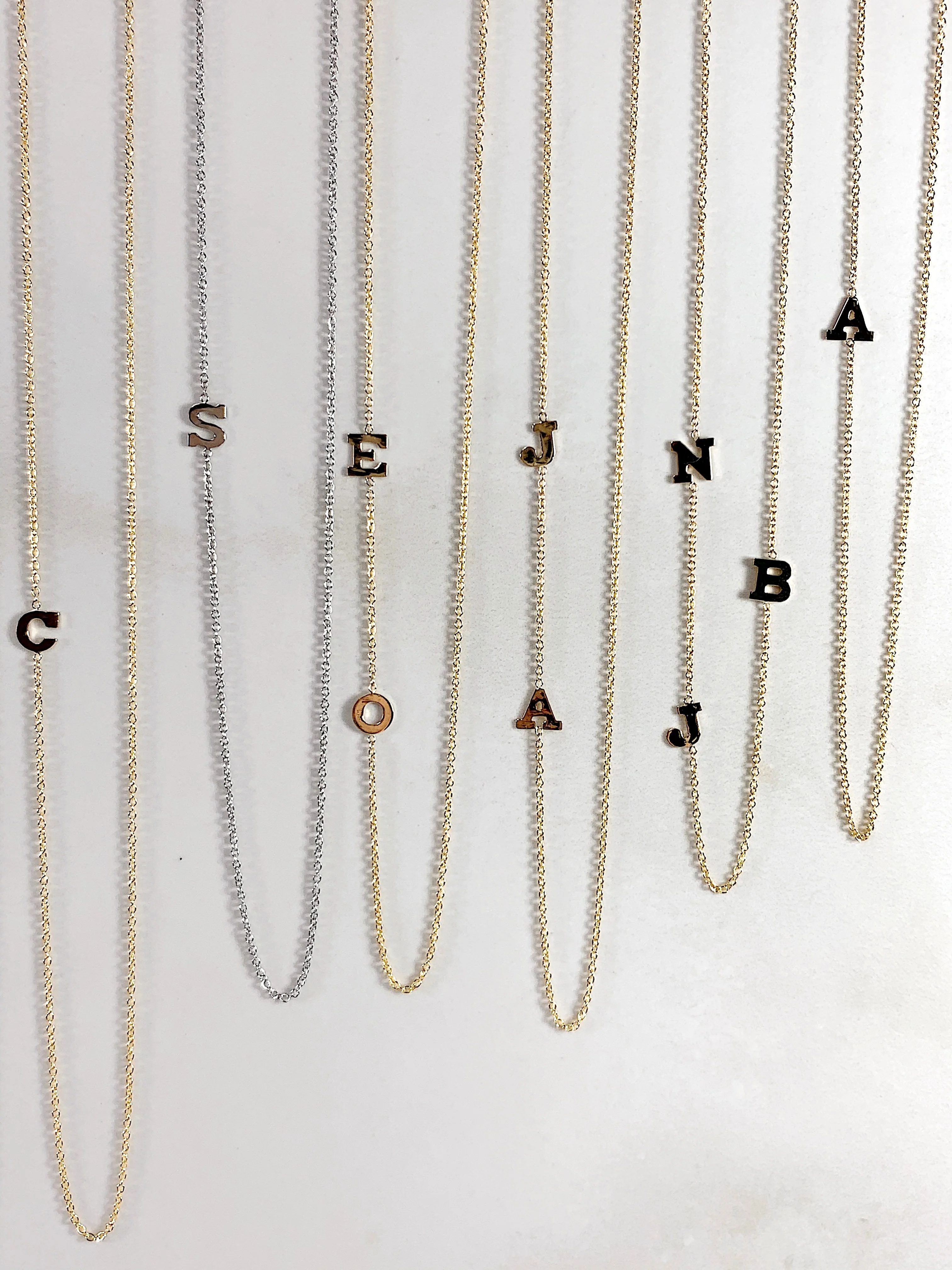 14k Offset Initial Necklace - Image 5
