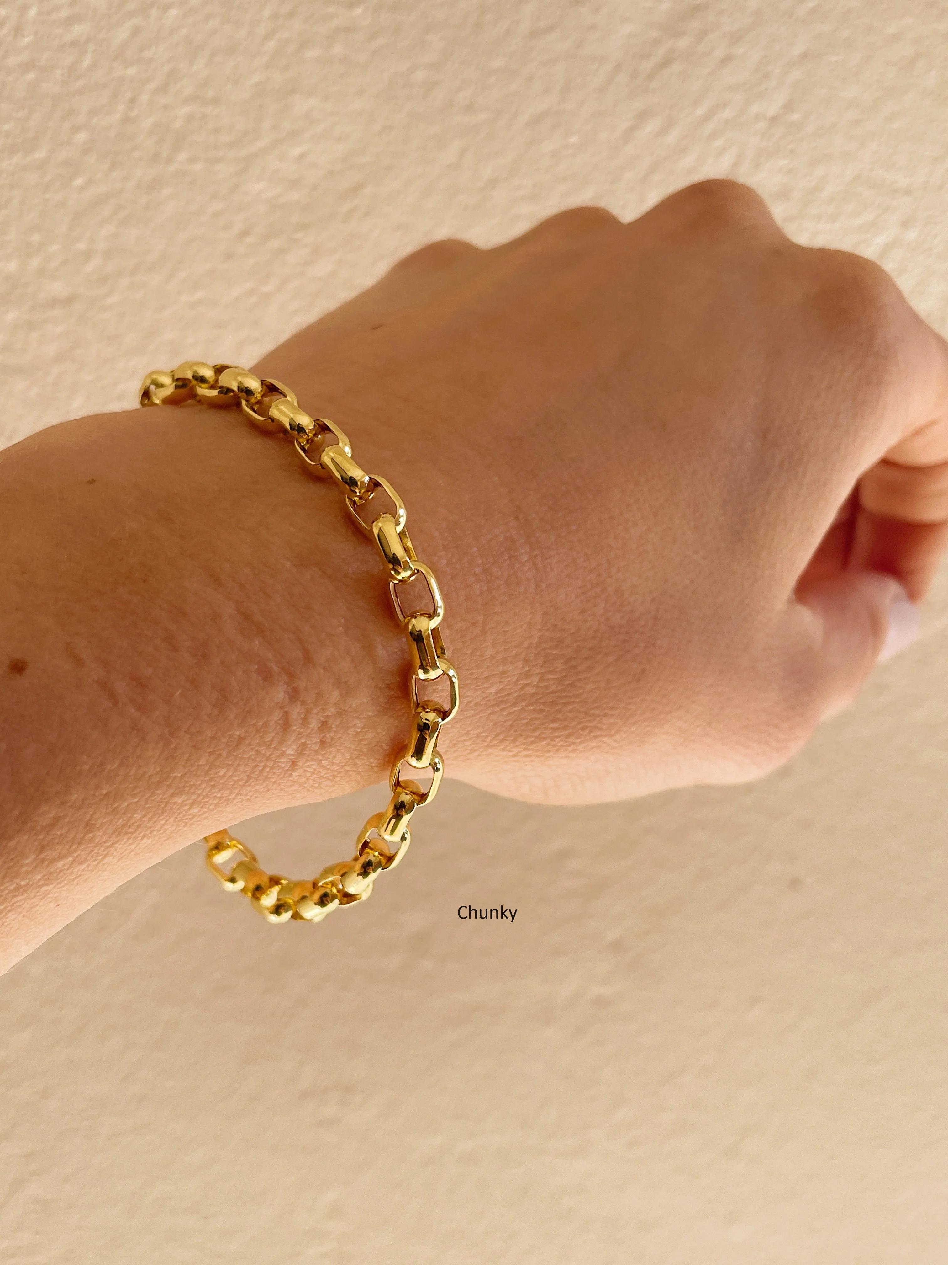 14k Yellow Gold Oval Cable Bracelet - Image 6