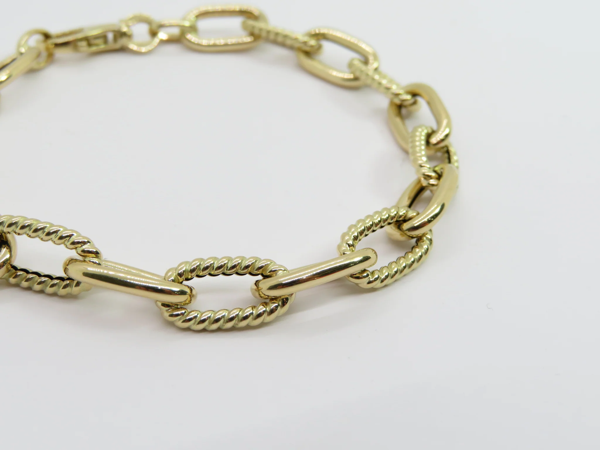 14k Yellow Gold Roped Link Bracelet