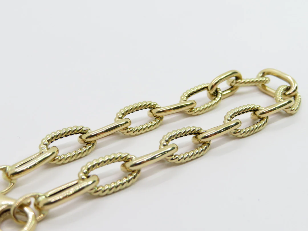 14k Yellow Gold Roped Link Bracelet - Image 3