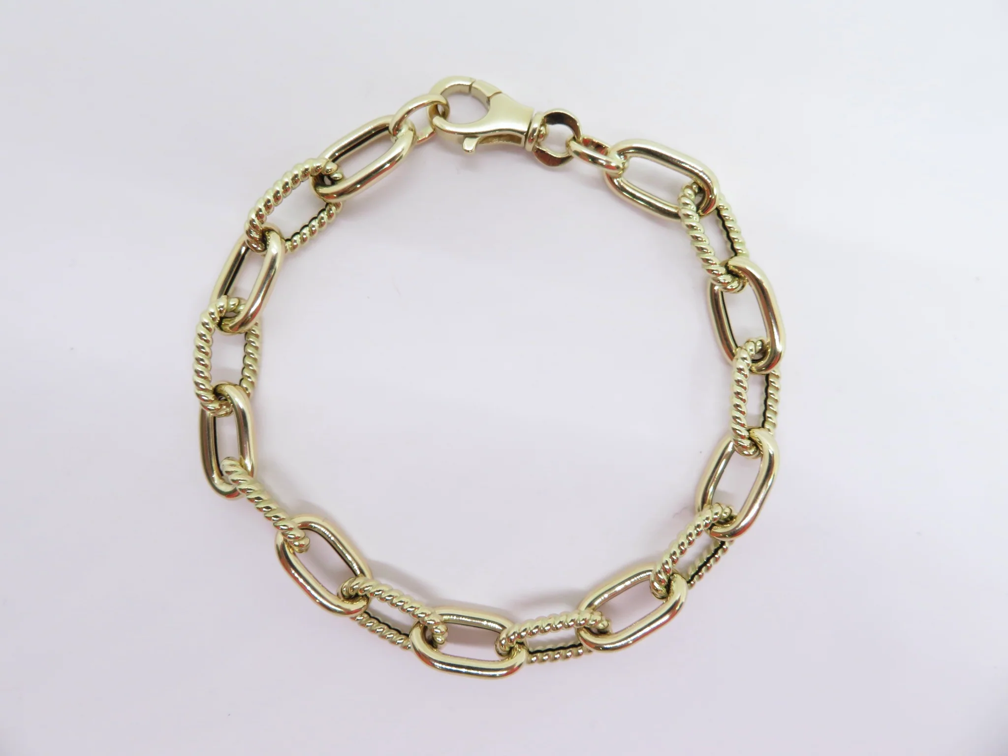14k Yellow Gold Roped Link Bracelet - Image 5
