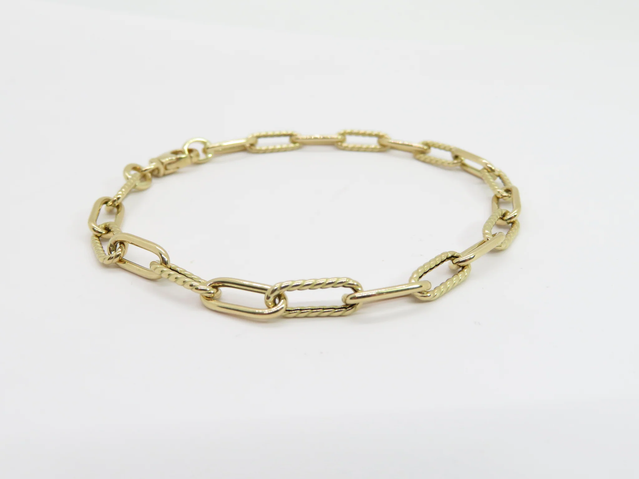 14k Yellow Gold Roped Link Bracelet - Image 7