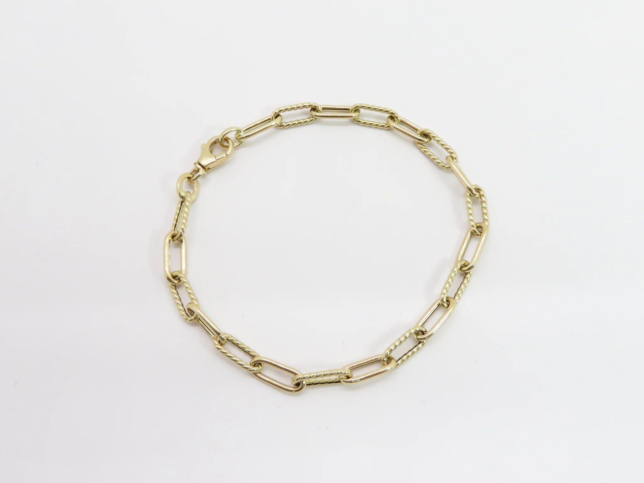 14k Yellow Gold Roped Link Bracelet - Image 9