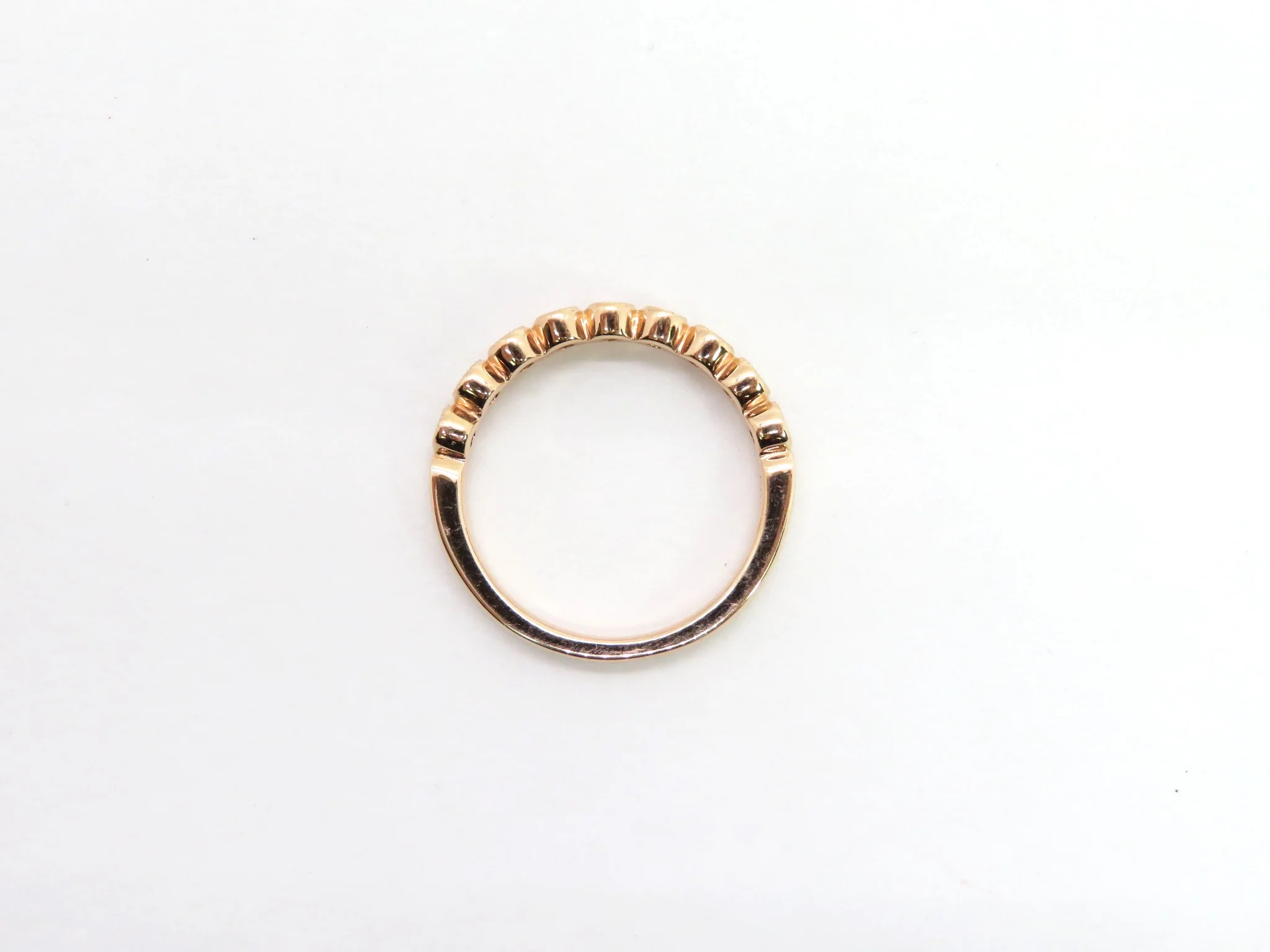 14k Rose Gold Round Milgrain Bezel Band - Image 5
