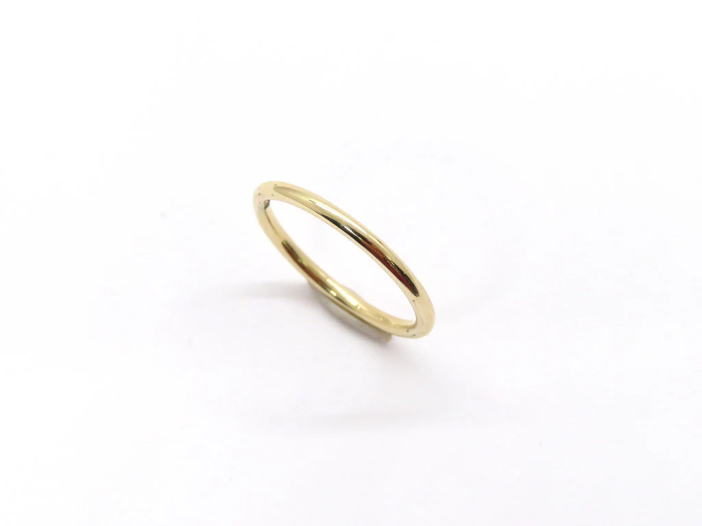 14k Yellow Gold Rounded Pinky Ring - Image 5