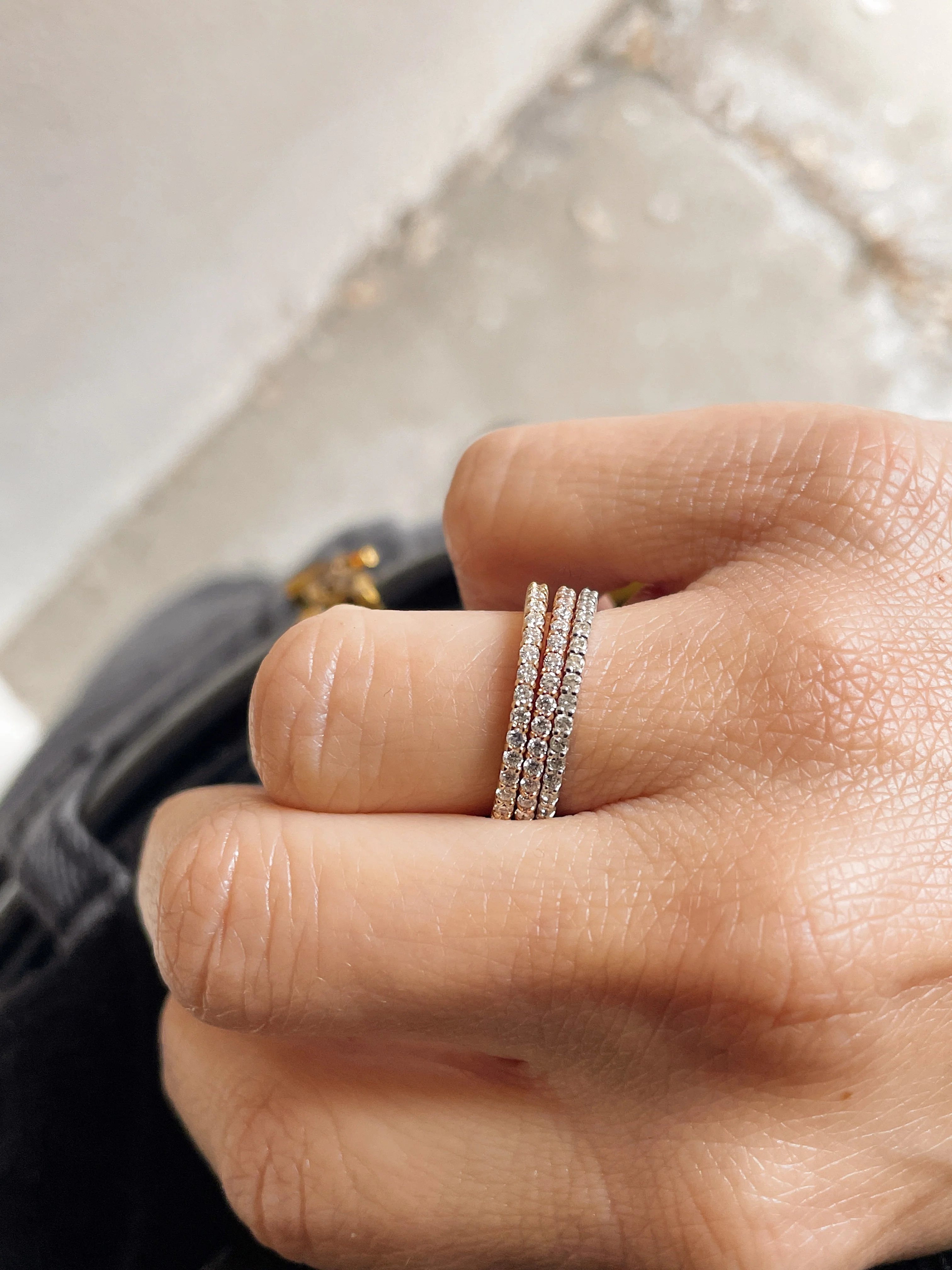 14k Shared Prong Diamond Half Eternity - Image 14