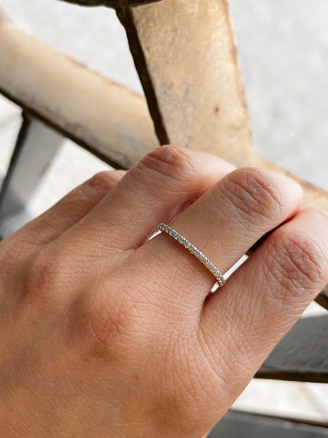 14k Shared Prong Diamond Half Eternity - Image 4
