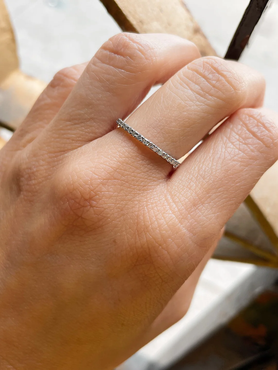 14k Shared Prong Diamond Half Eternity - Image 7