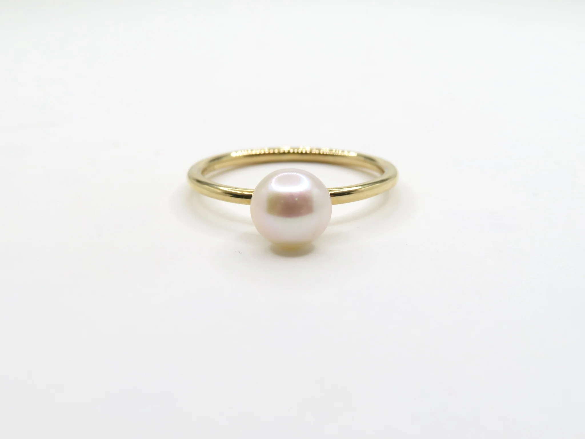 14k Yellow Gold Solitaire Pearl Ring