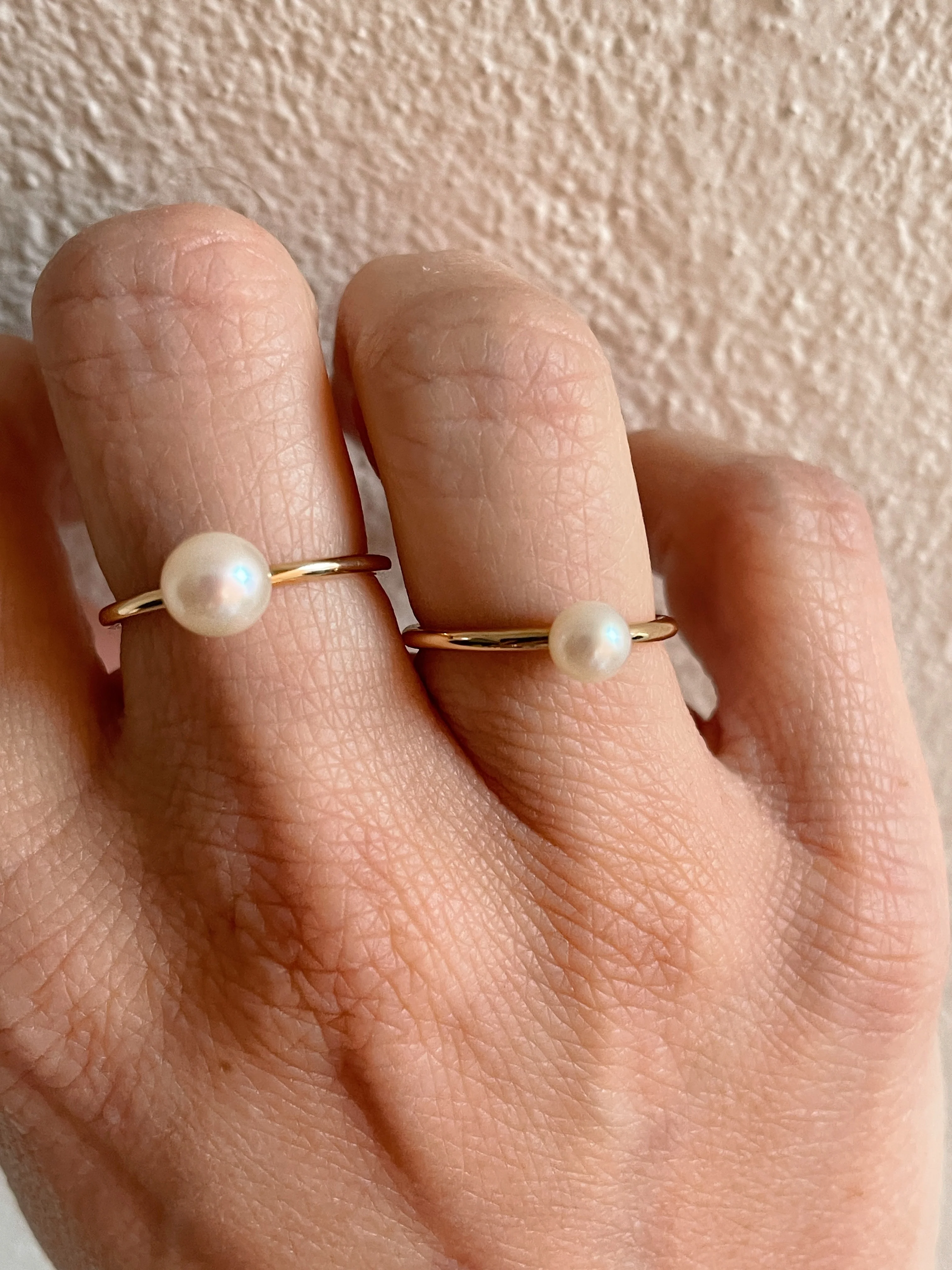 14k Yellow Gold Solitaire Pearl Ring - Image 4