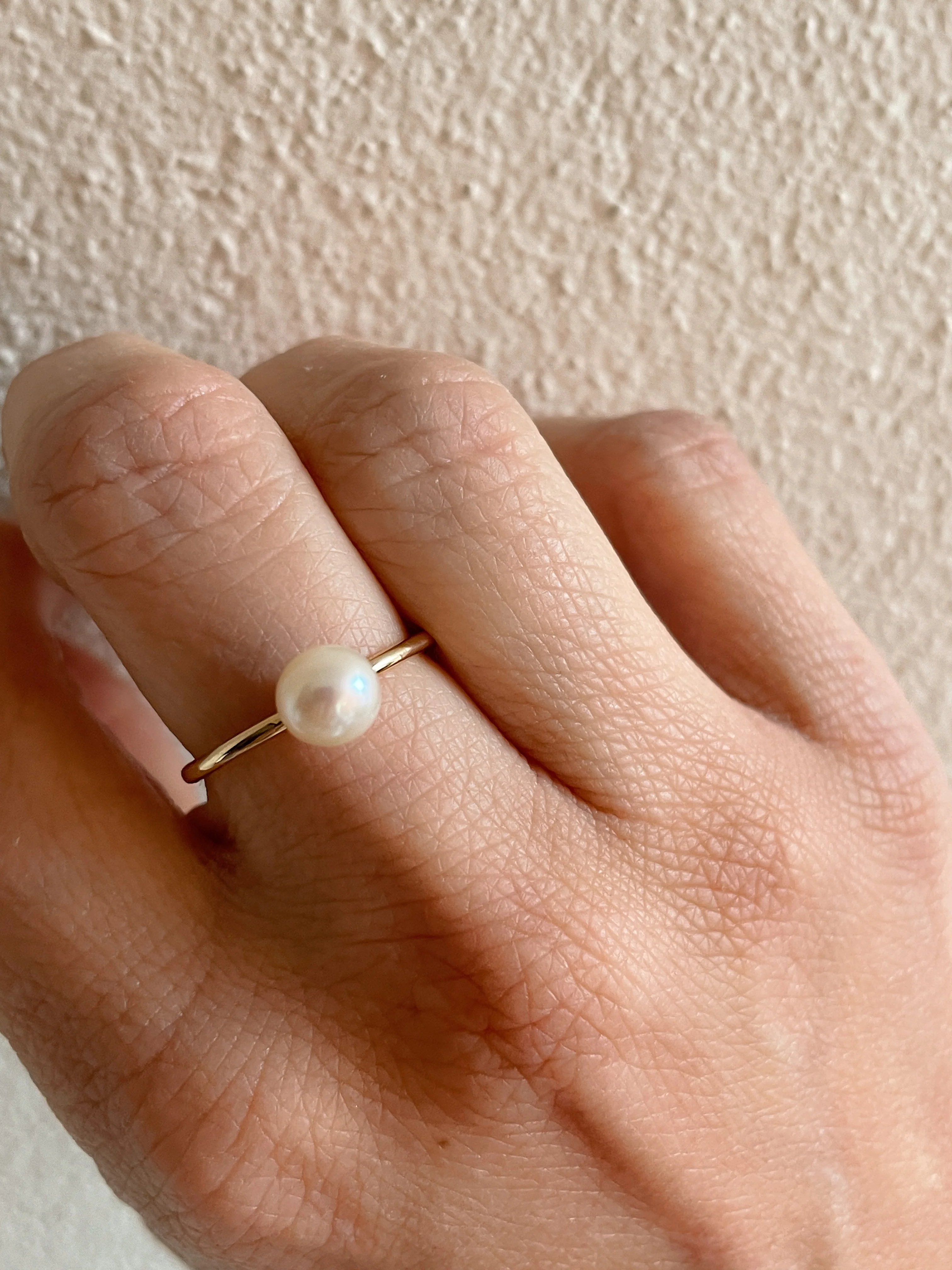 14k Yellow Gold Solitaire Pearl Ring - Image 6