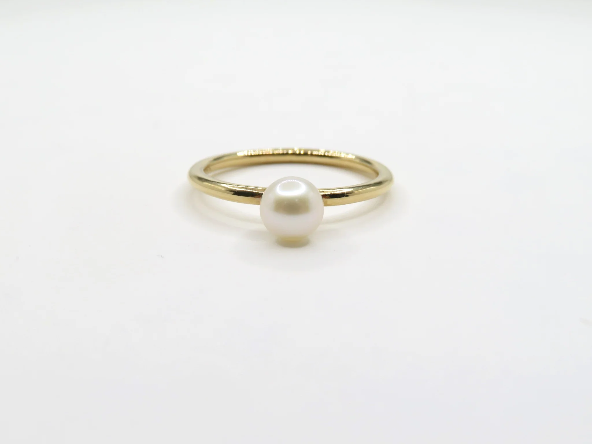 14k Yellow Gold Solitaire Pearl Ring - Image 7