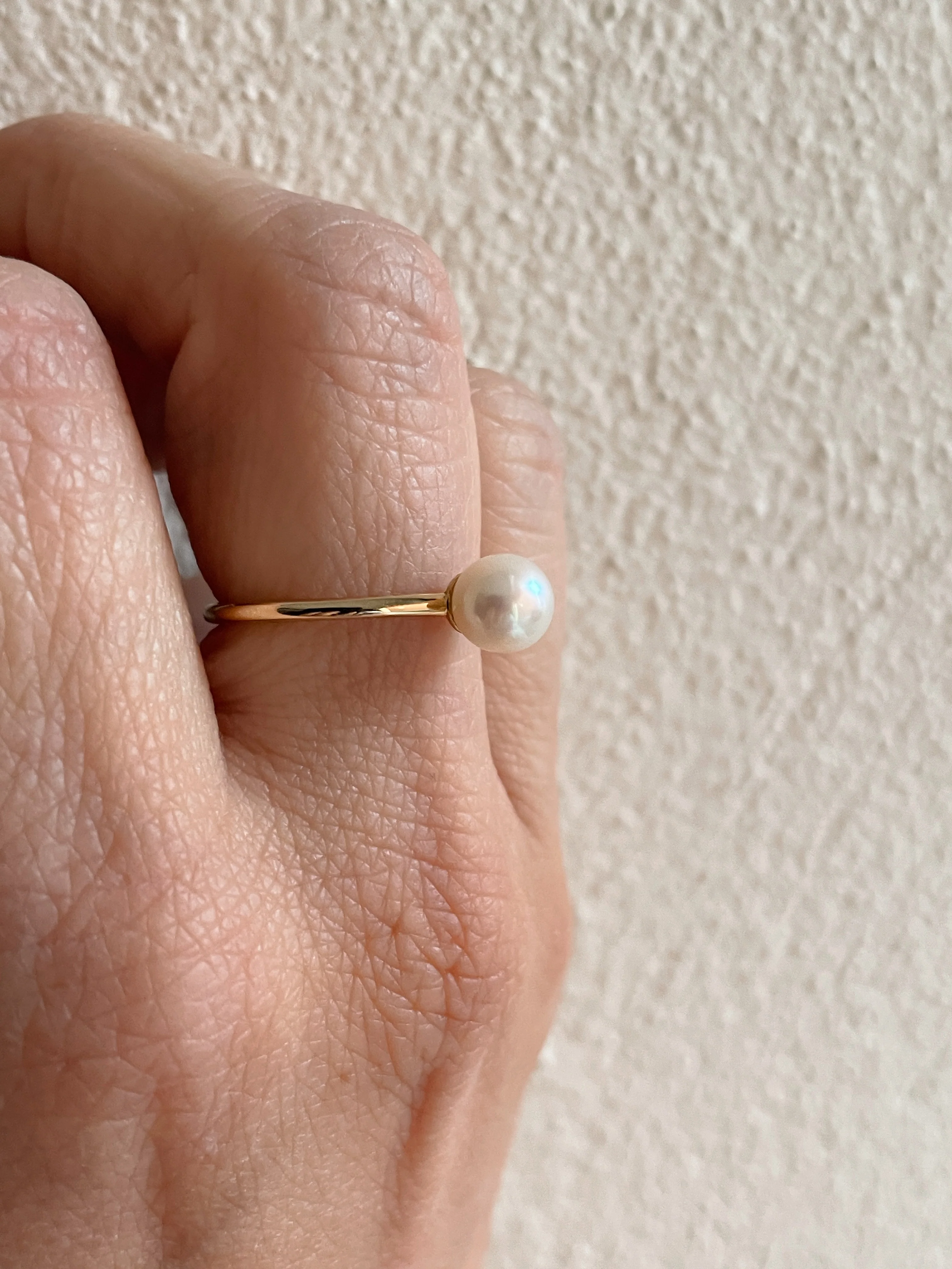 14k Yellow Gold Solitaire Pearl Ring - Image 8
