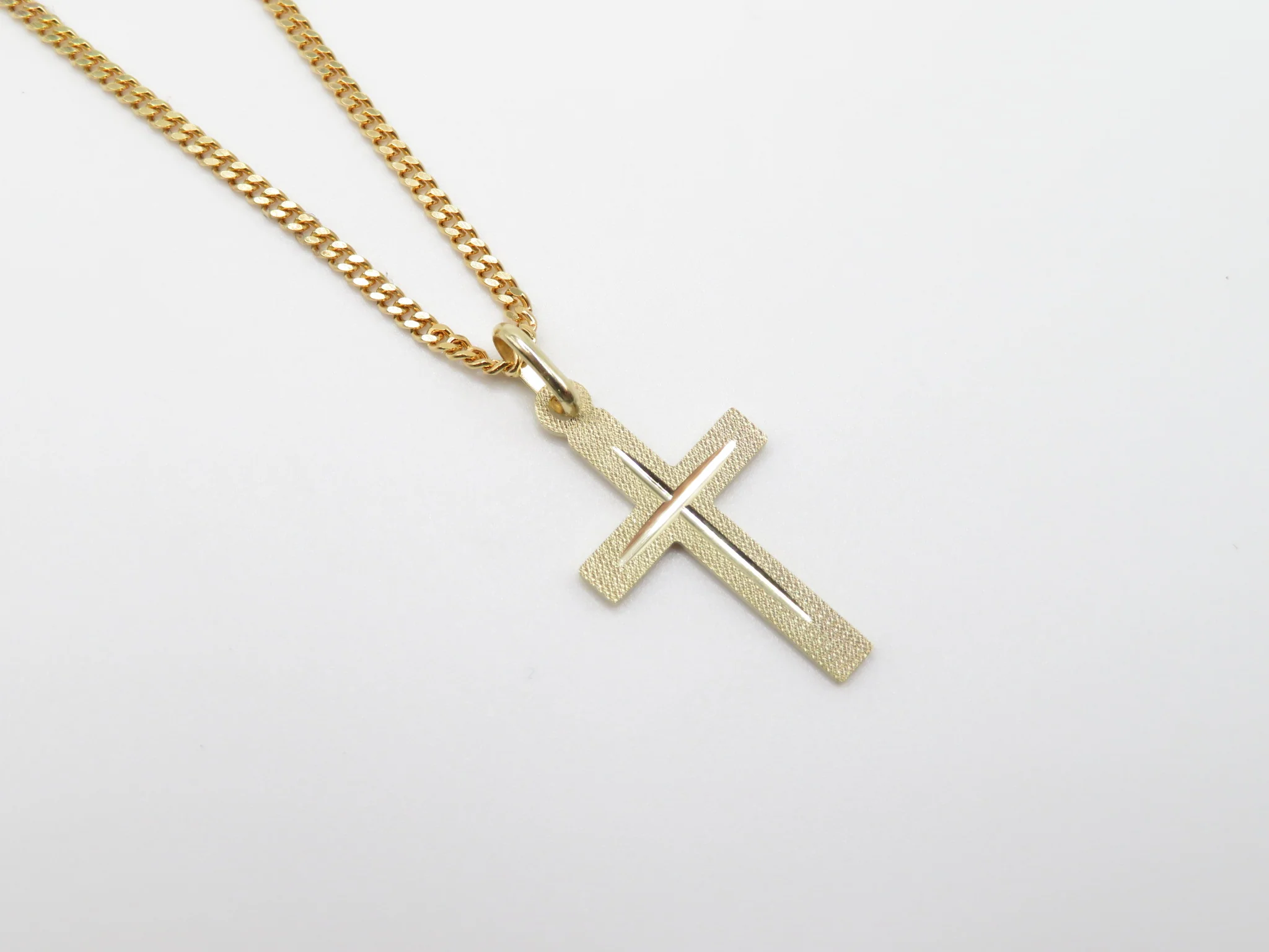 14k Yellow Gold Spark Cross Pendant - Image 3