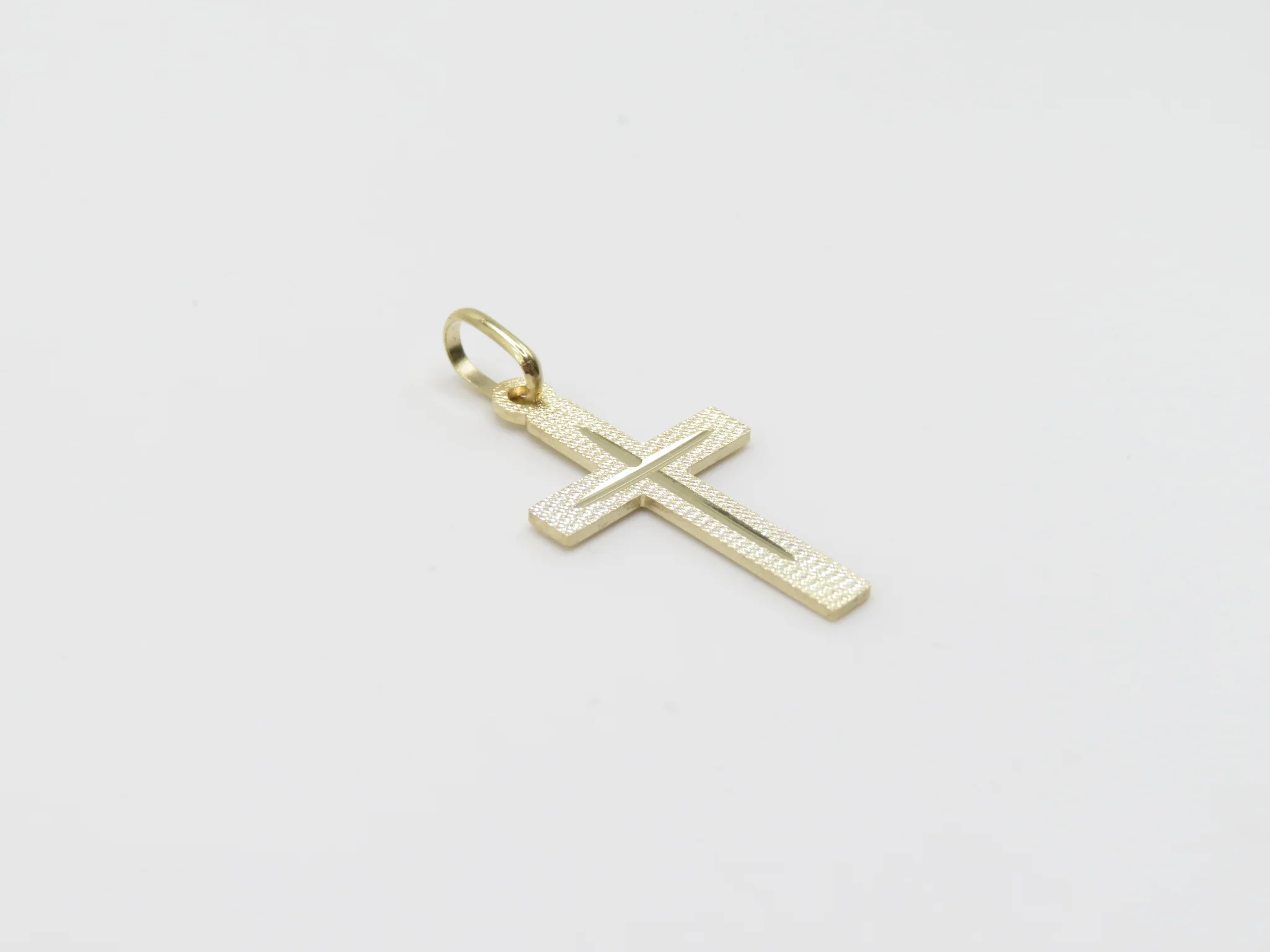 14k Yellow Gold Spark Cross Pendant - Image 4