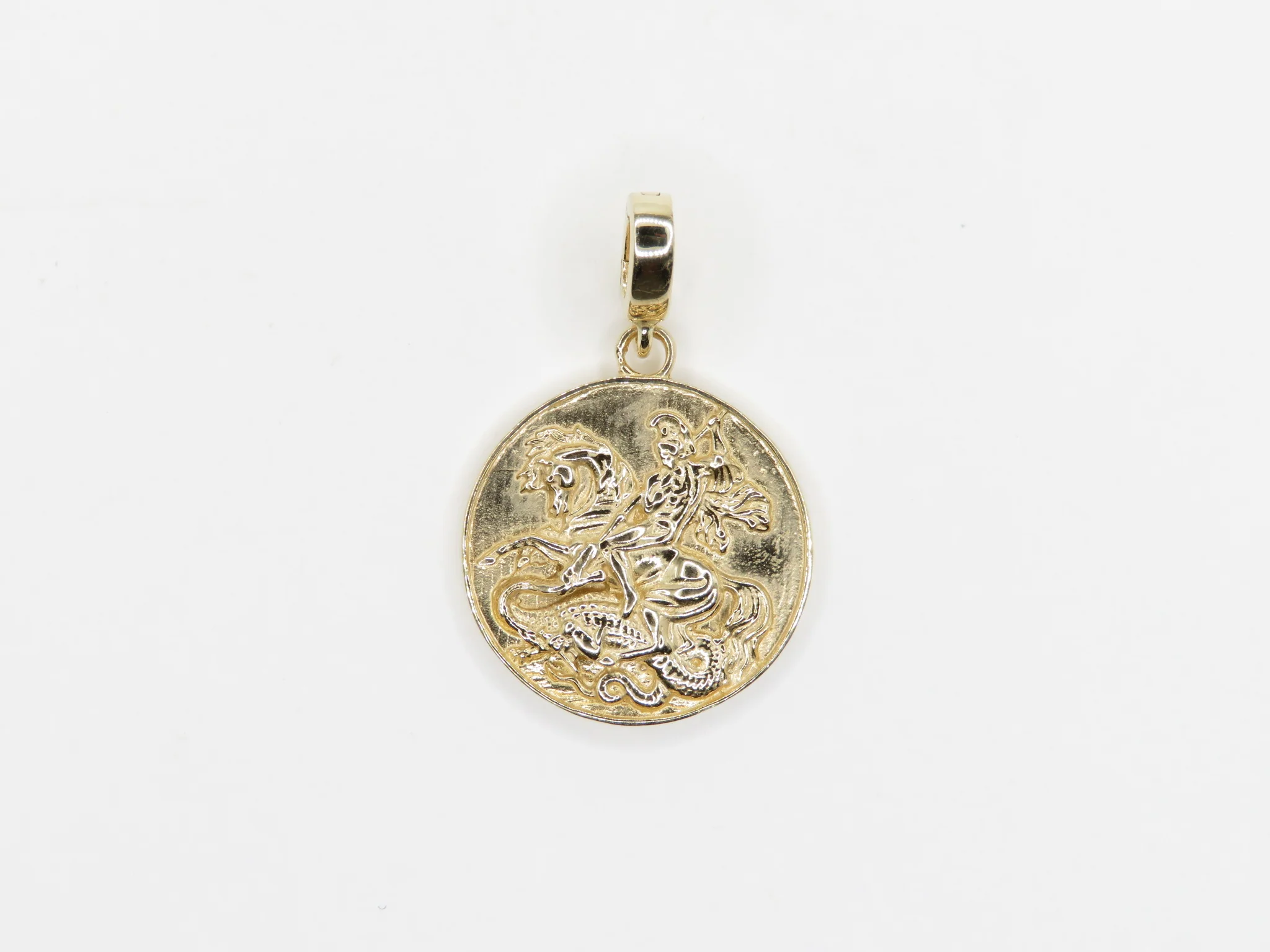 14k St George Latch Pendant