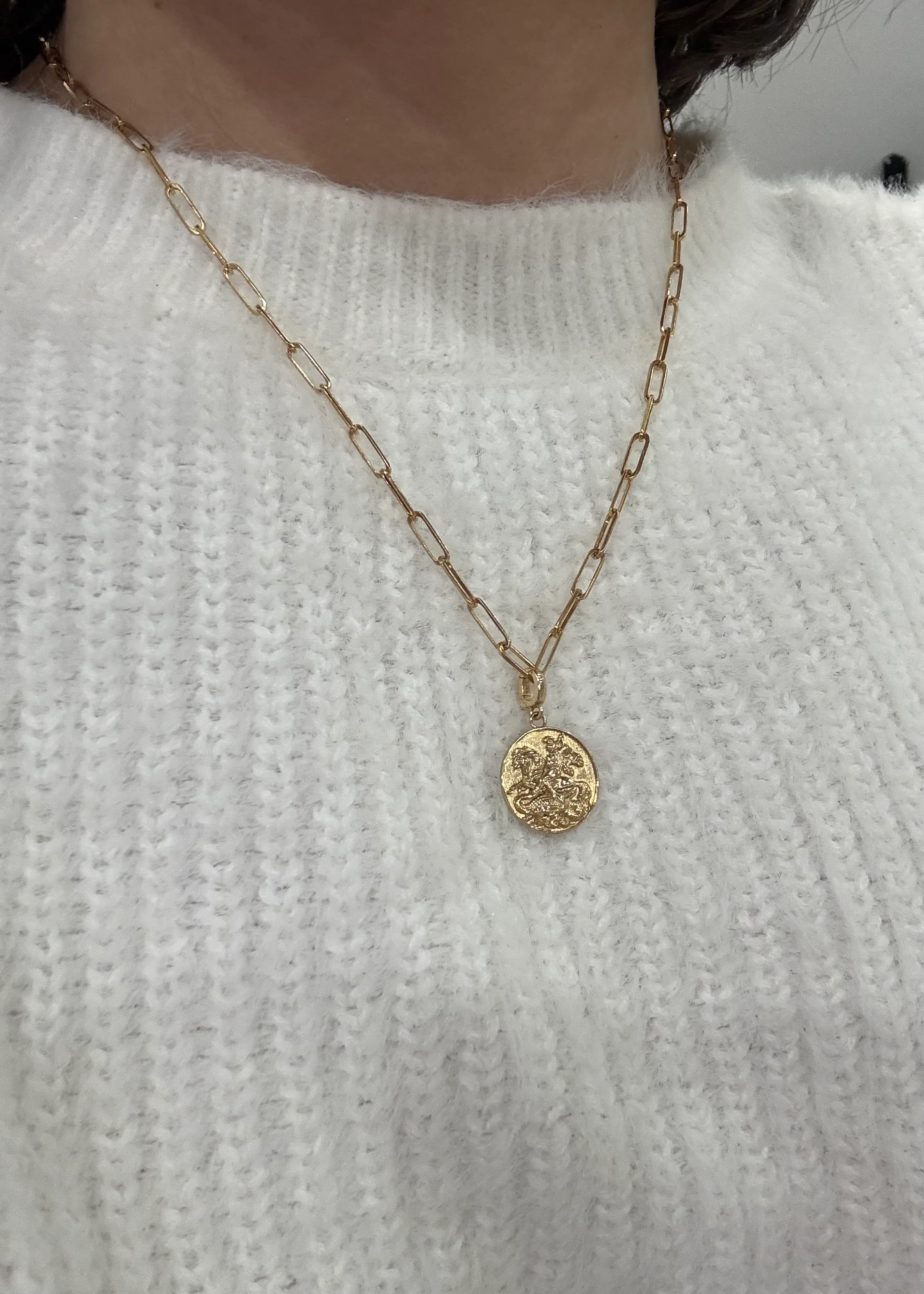 14k St George Latch Pendant - Image 2