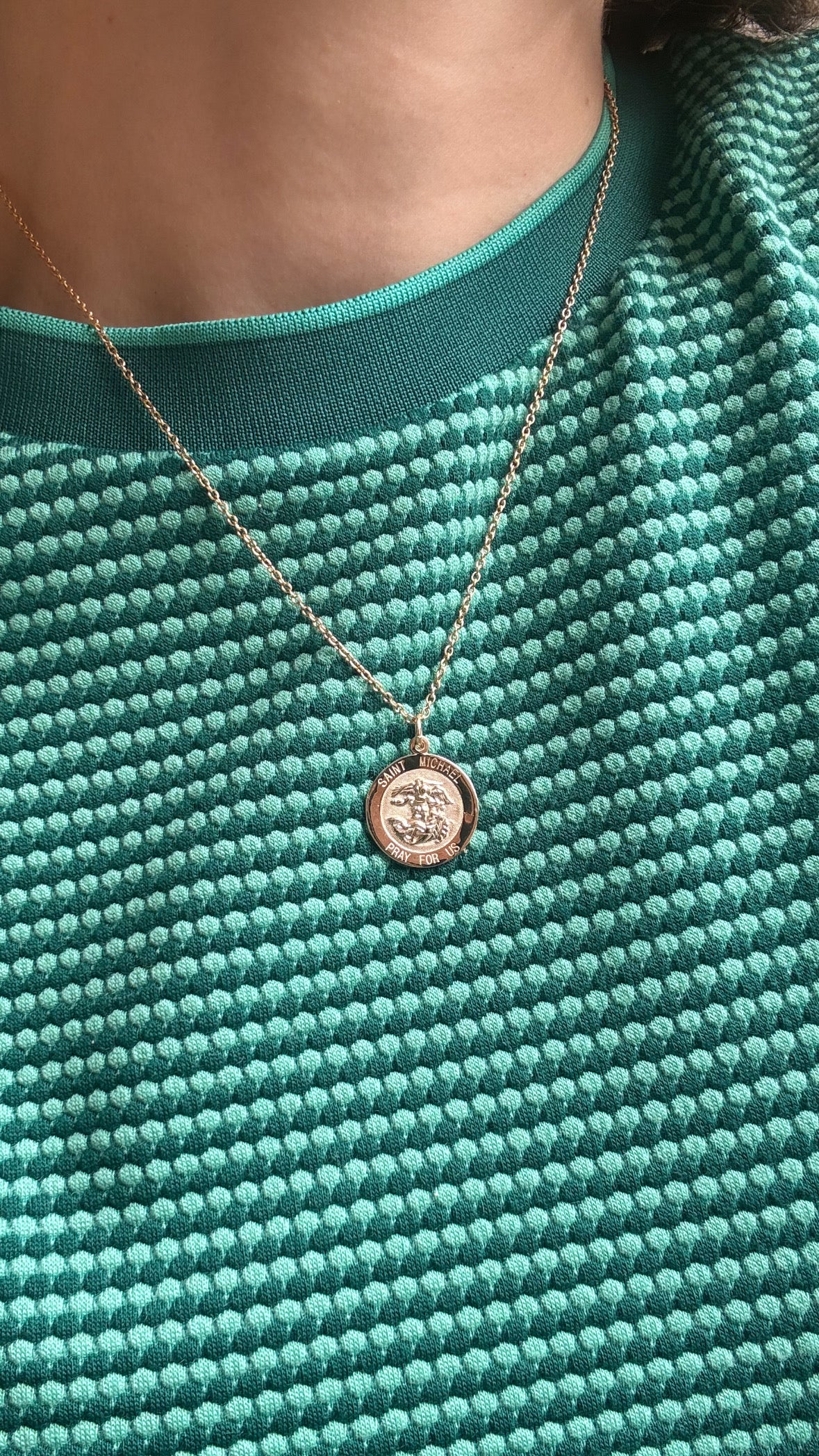 14k Yellow Gold St. Michael Medal - Image 2
