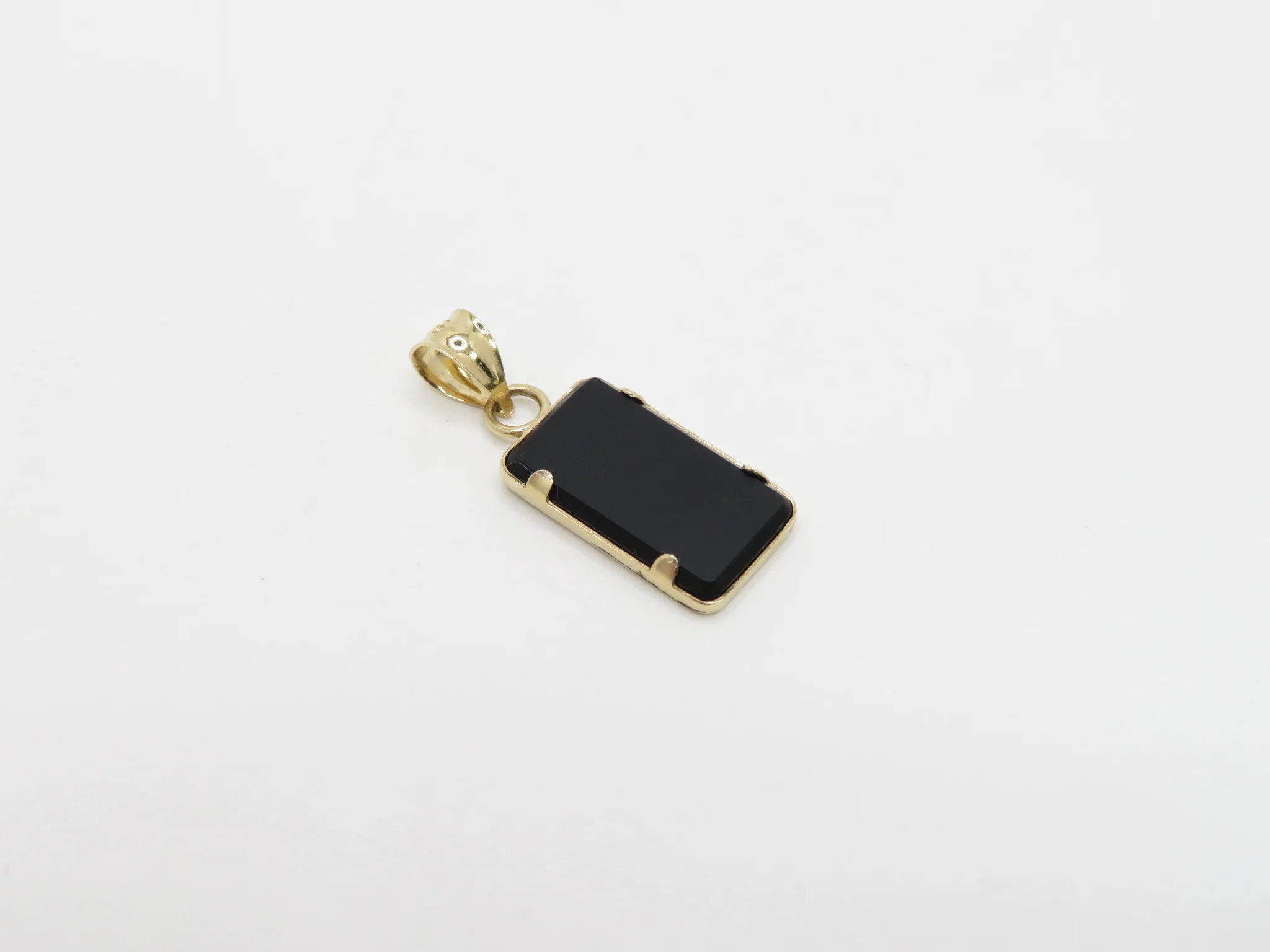 14k Yellow Gold Tag Stone Pendant - Image 11