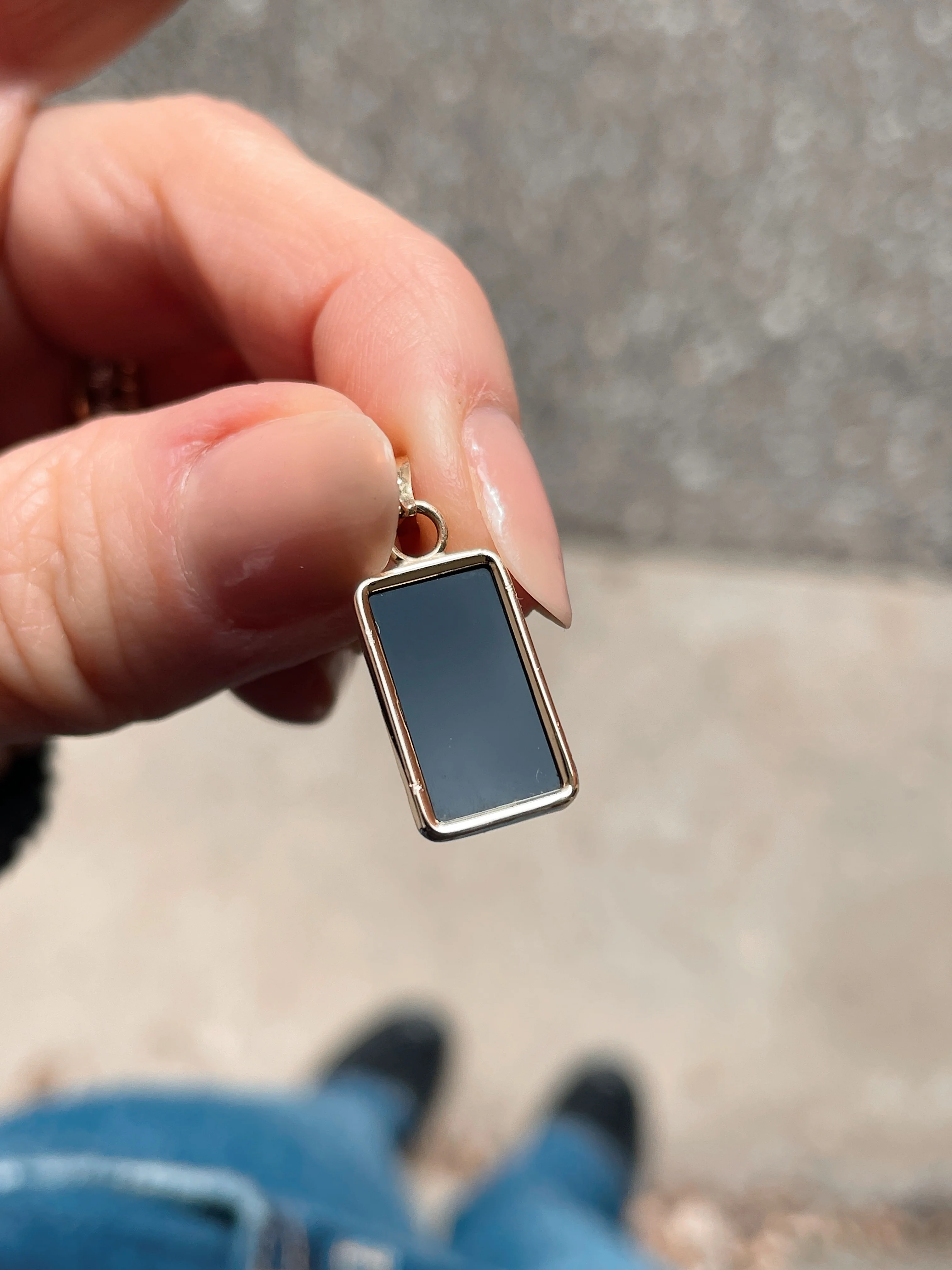 14k Yellow Gold Tag Stone Pendant - Image 12