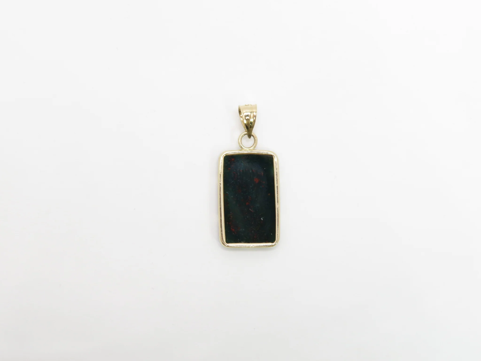 14k Yellow Gold Tag Stone Pendant - Image 3