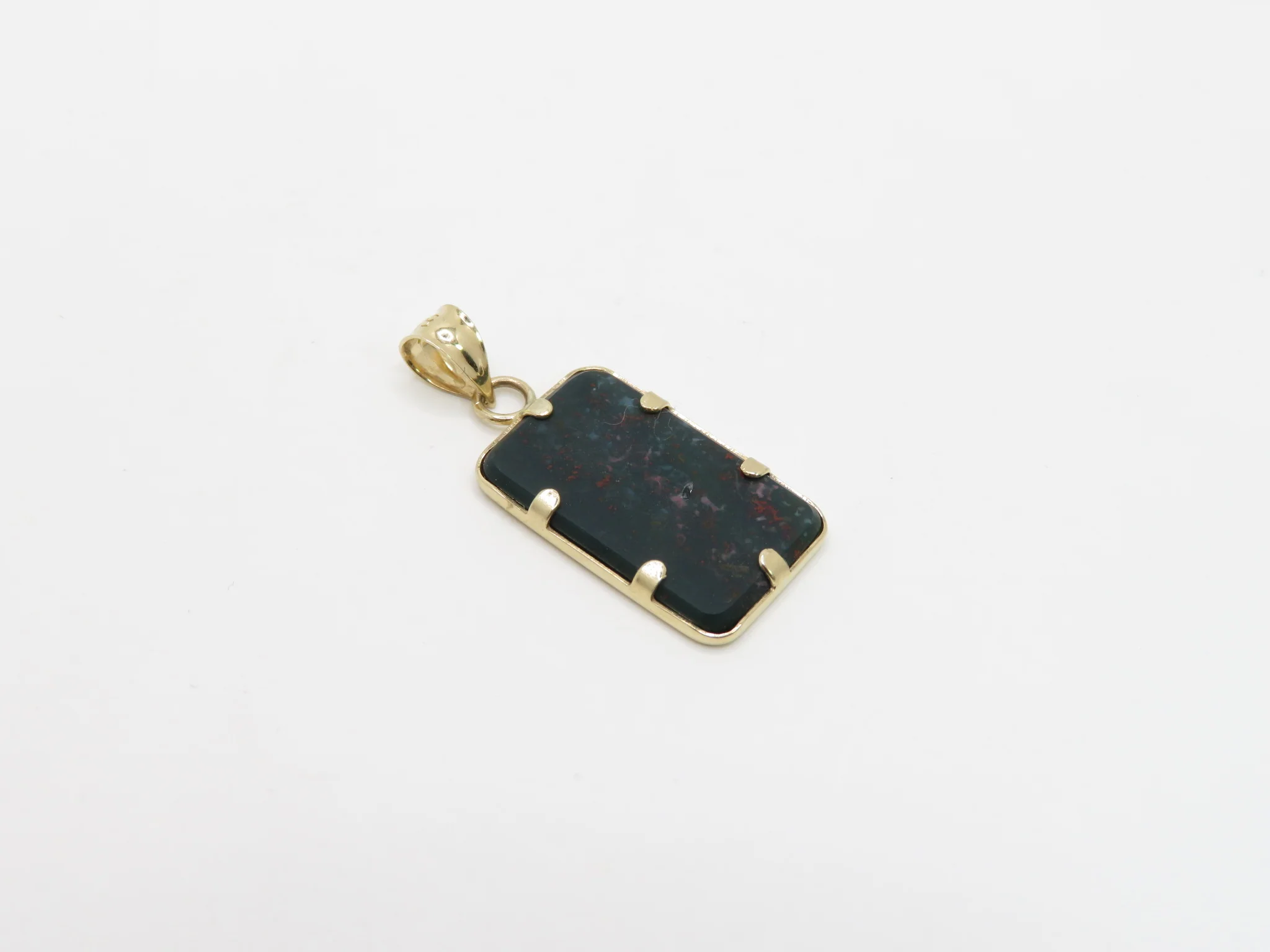 14k Yellow Gold Tag Stone Pendant - Image 5