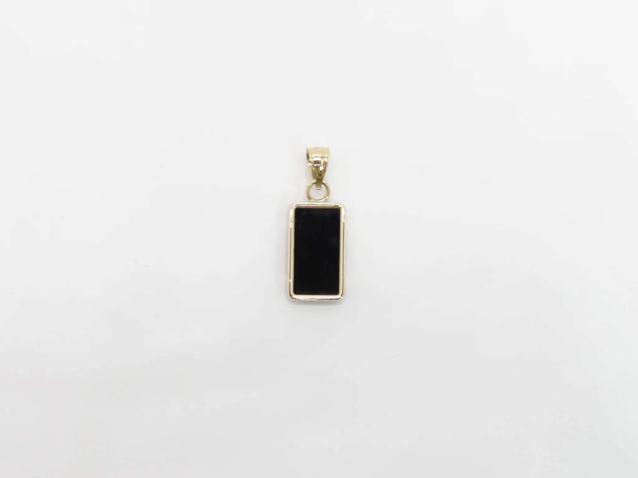 14k Yellow Gold Tag Stone Pendant - Image 9