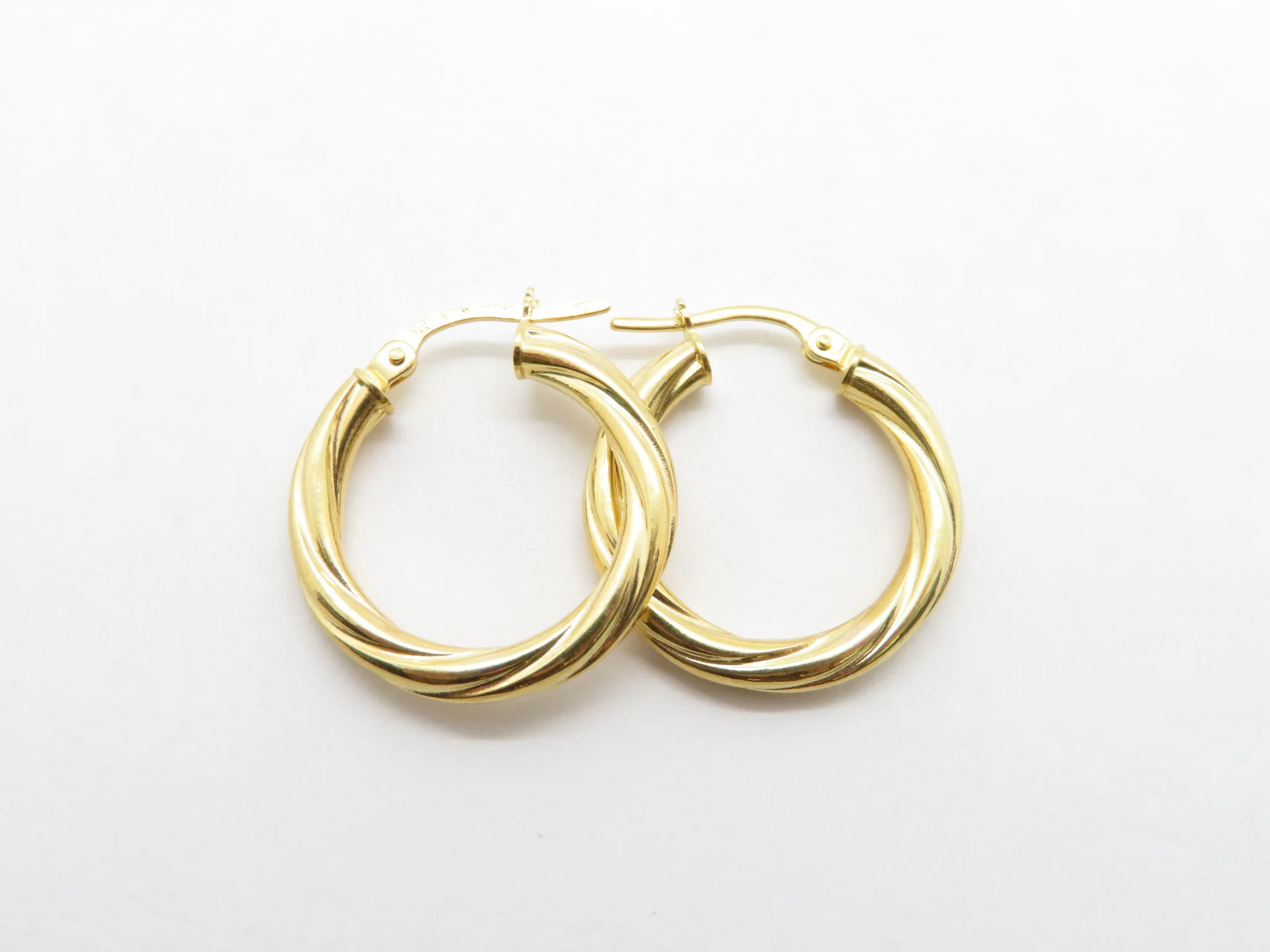 14k Yellow Gold Twisted Hoops - Image 3