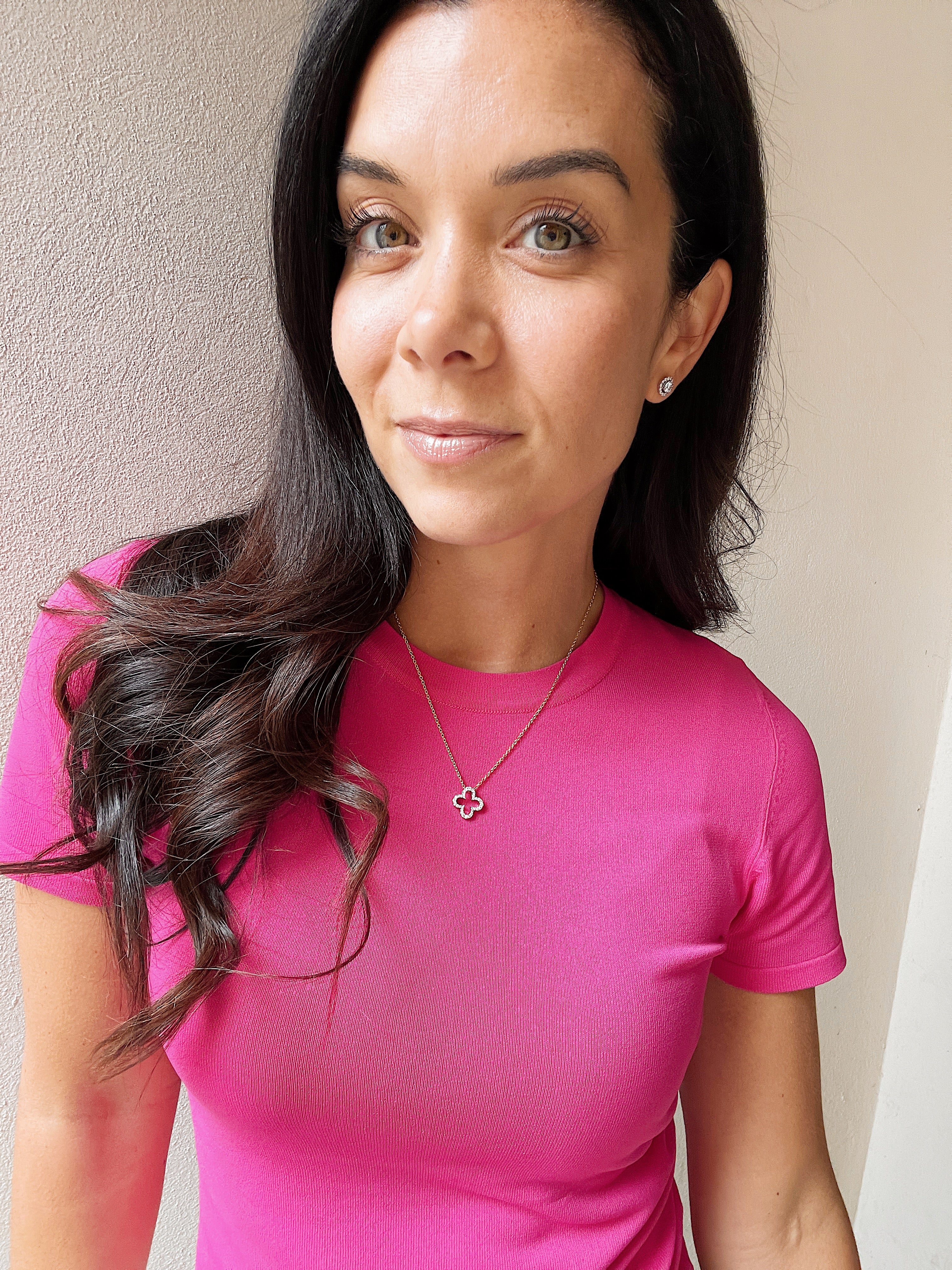 14k Diamond Clover Necklace - Image 5