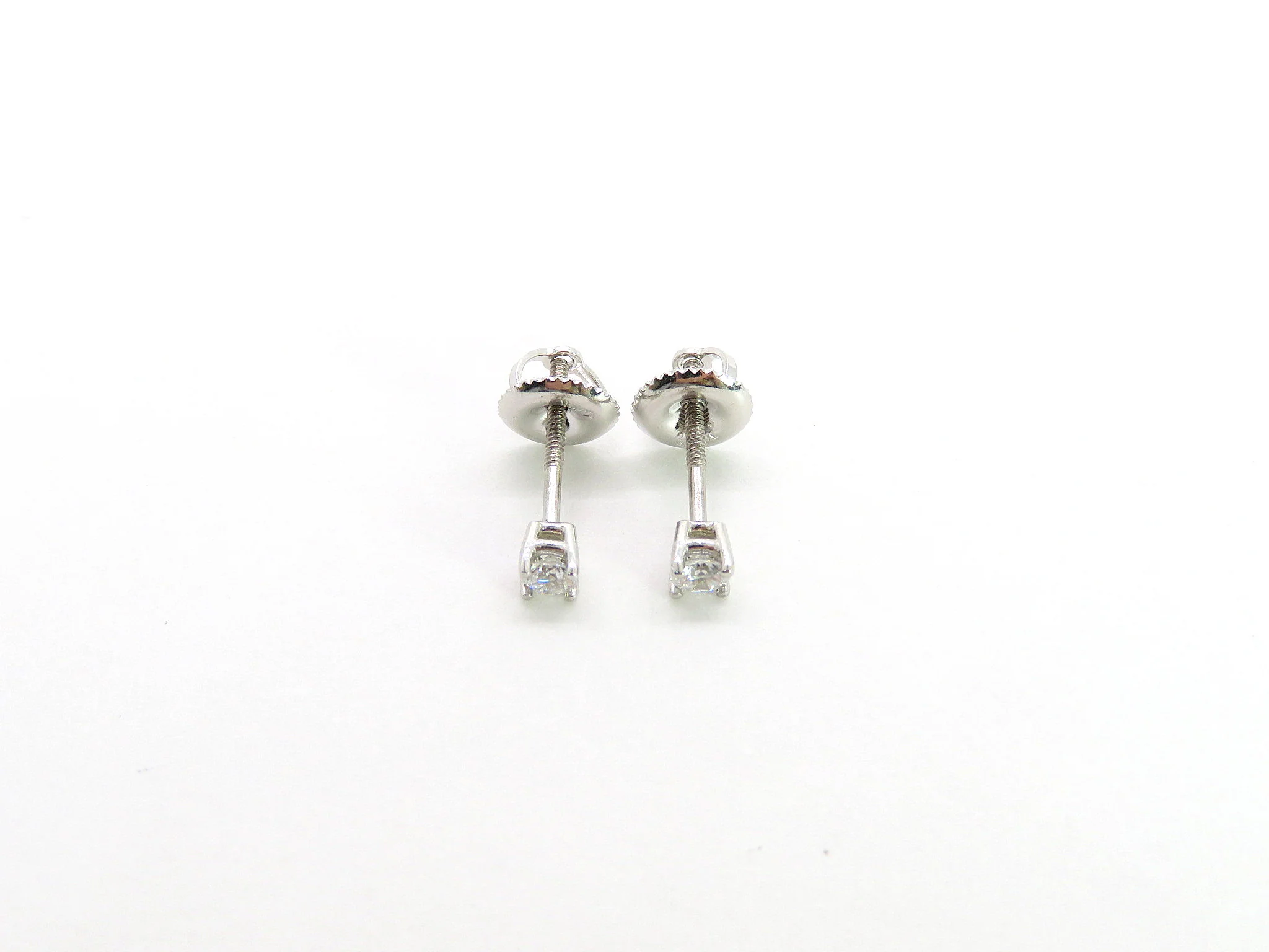 14k White Gold Natural Diamond Studs - Image 15