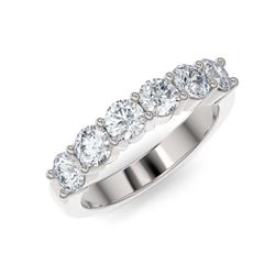 14k White Gold Shared Prong 5 Stone Band