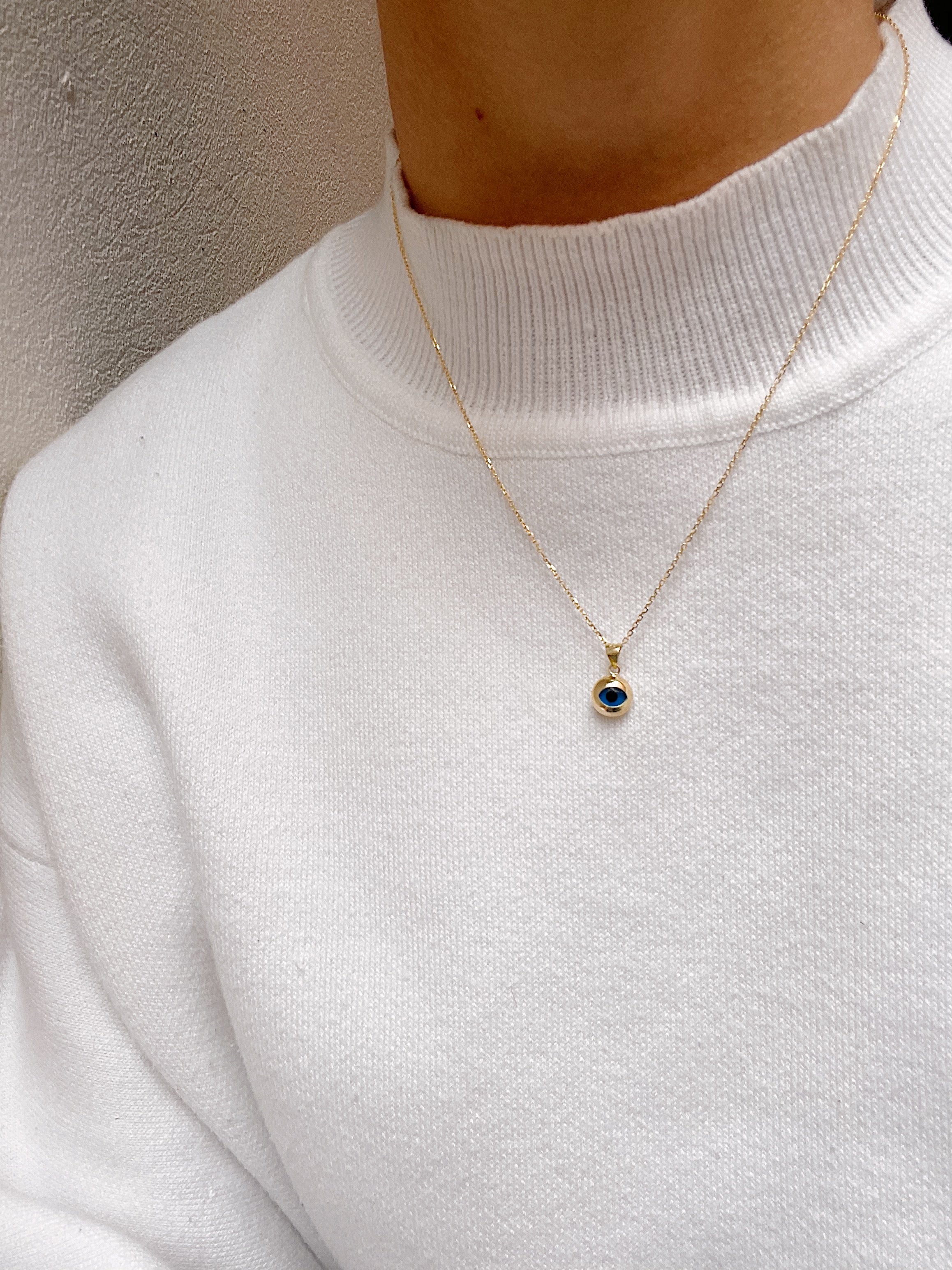 14k Yellow Gold Cutout Mati Charm - Image 2