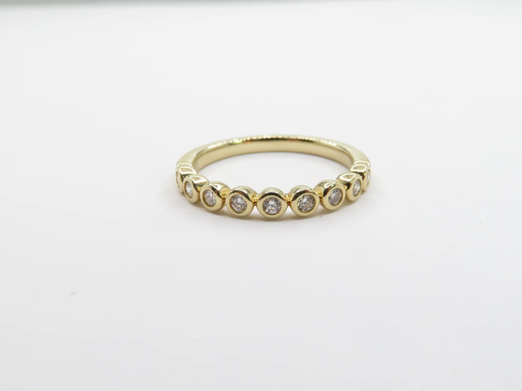 14k Yellow Gold Diamond Bezel Band