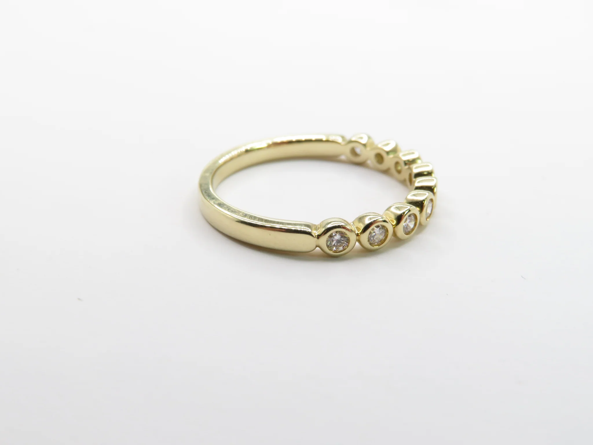 14k Yellow Gold Diamond Bezel Band - Image 3