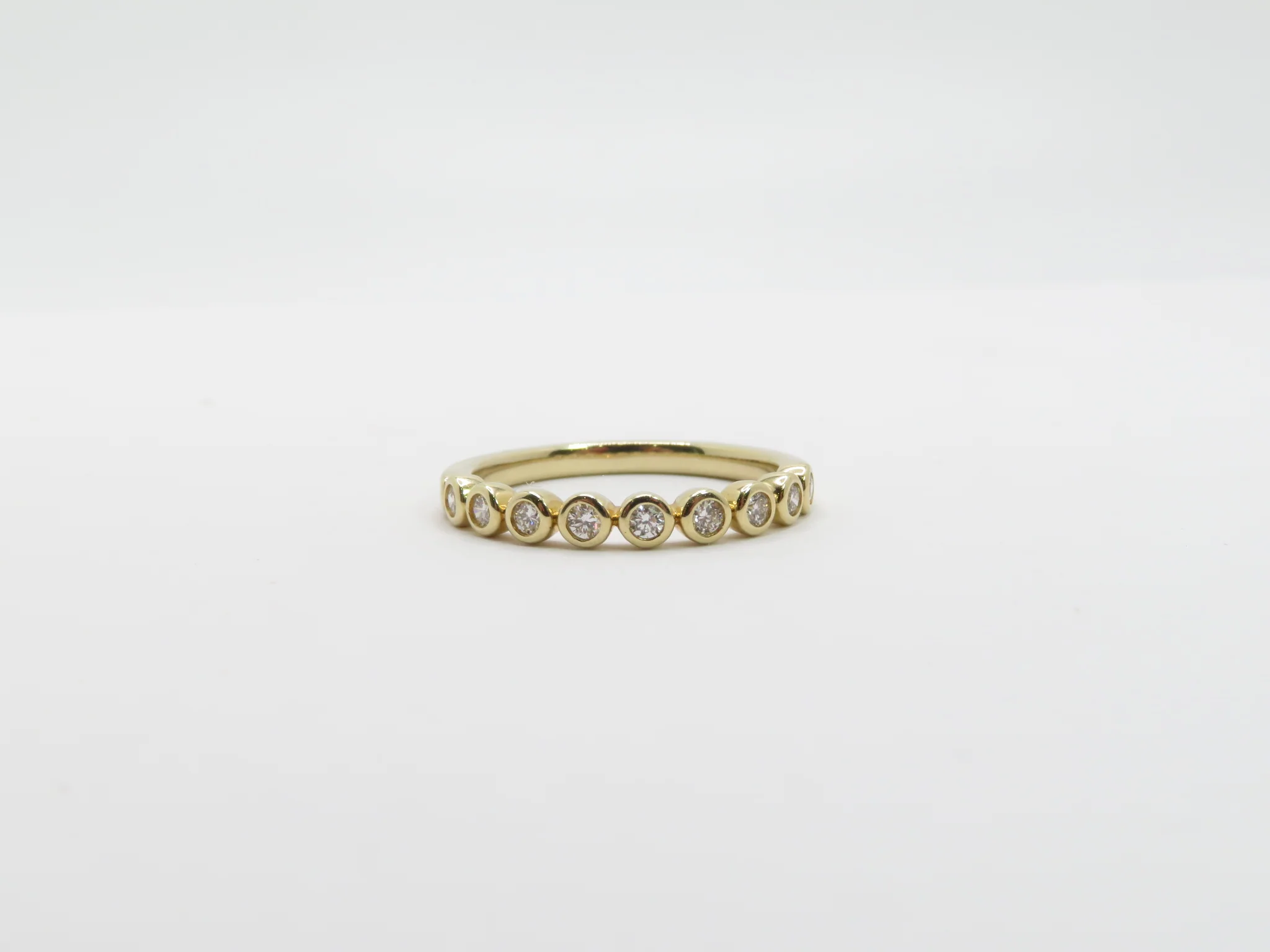 14k Yellow Gold Diamond Bezel Band - Image 5