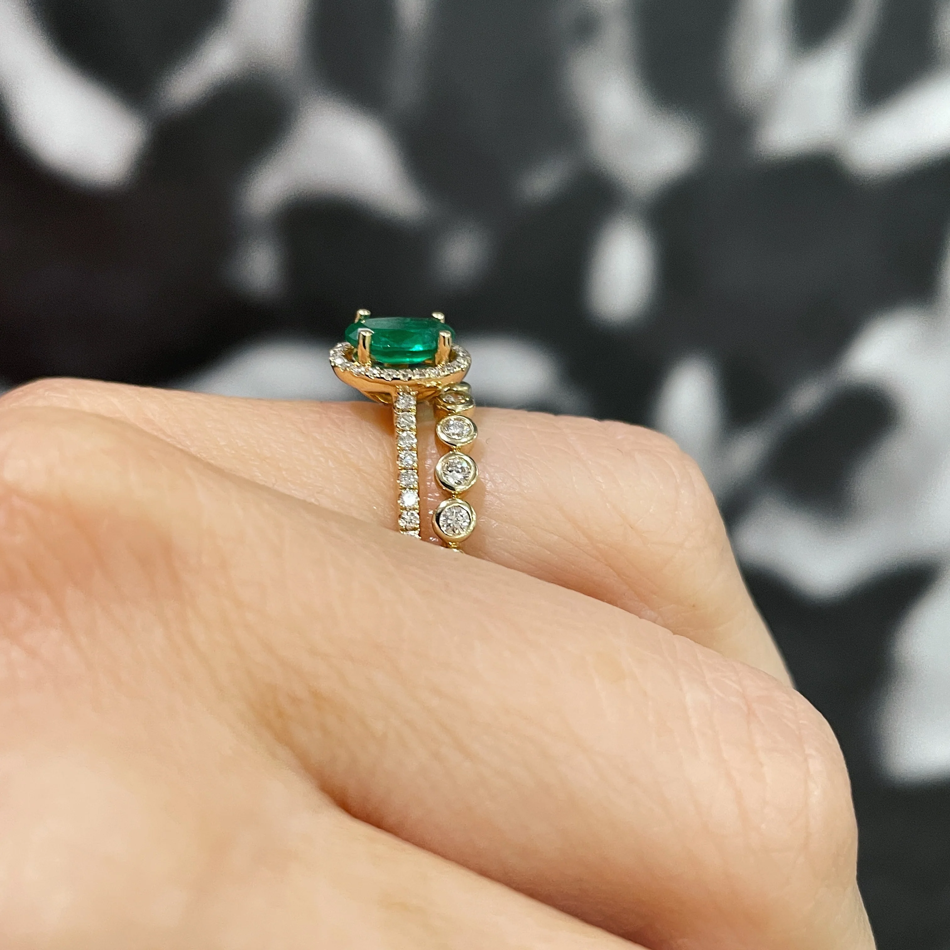 14k Yellow Gold Diamond Bezel Band - Image 6