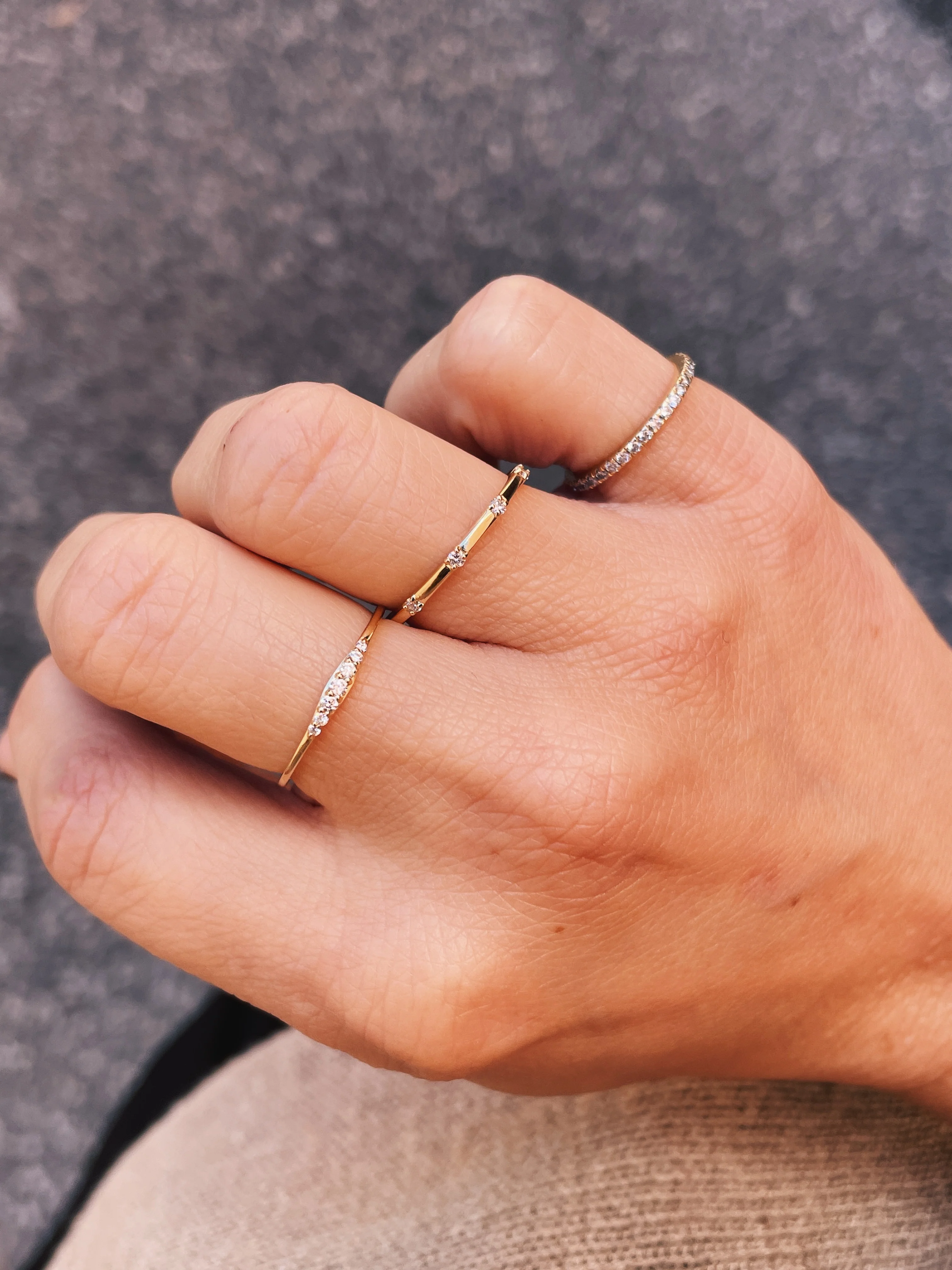 14k Yellow Gold Diamond Crescent Ring - Image 2