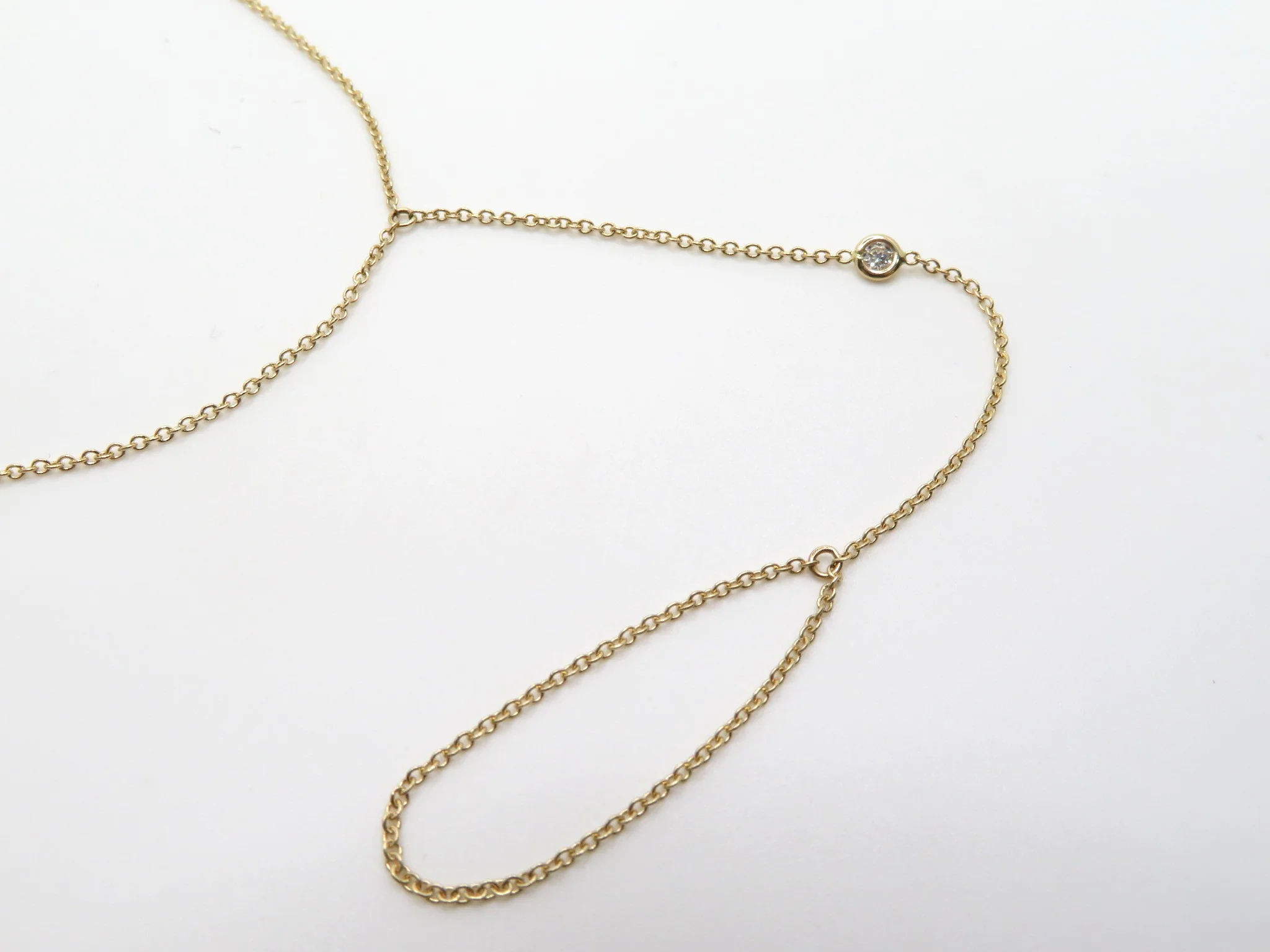 14k Yellow Gold Hand Chain Bracelet - Image 7