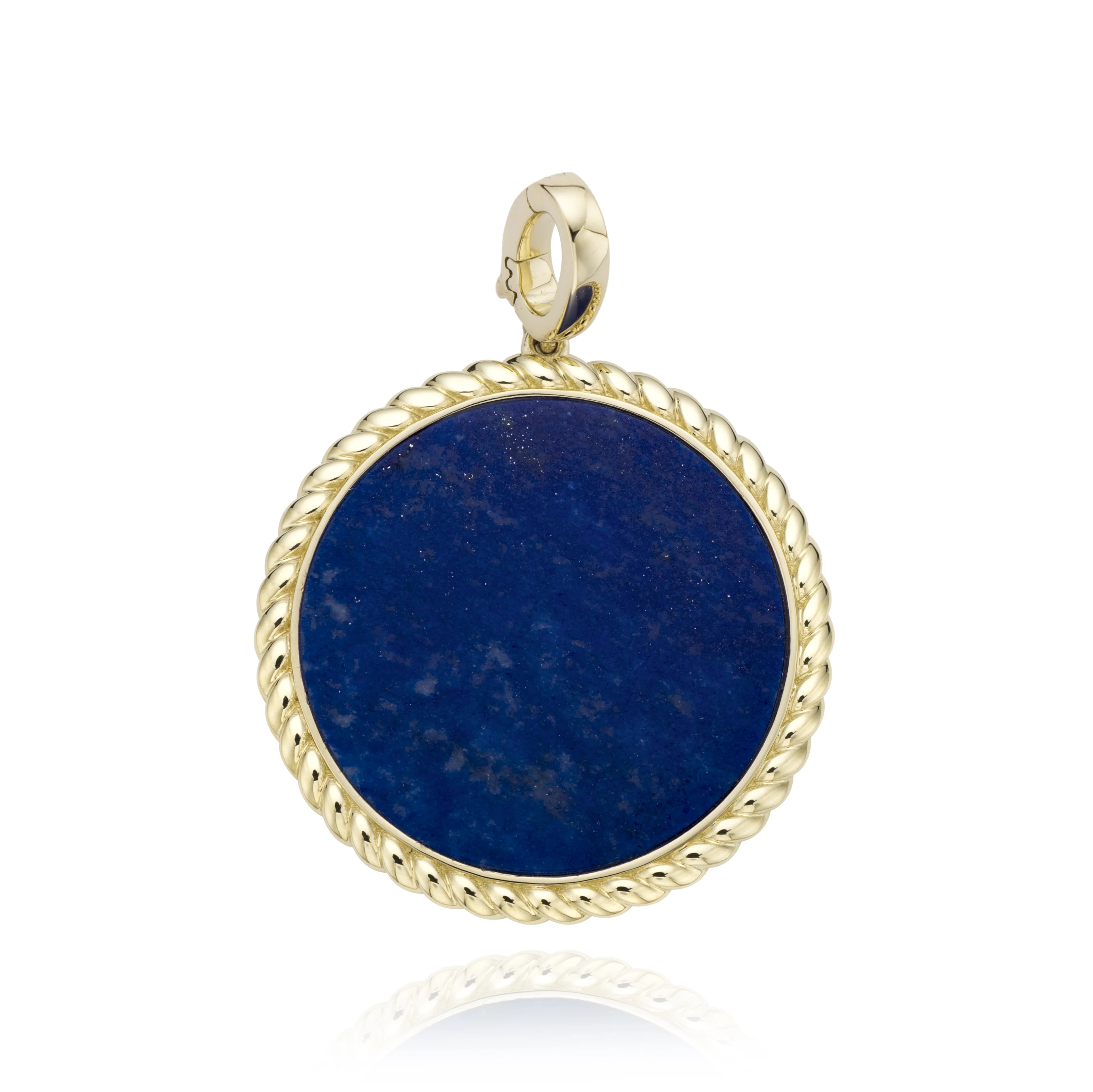 14k Yellow Gold Lapis Medallion - Image 3