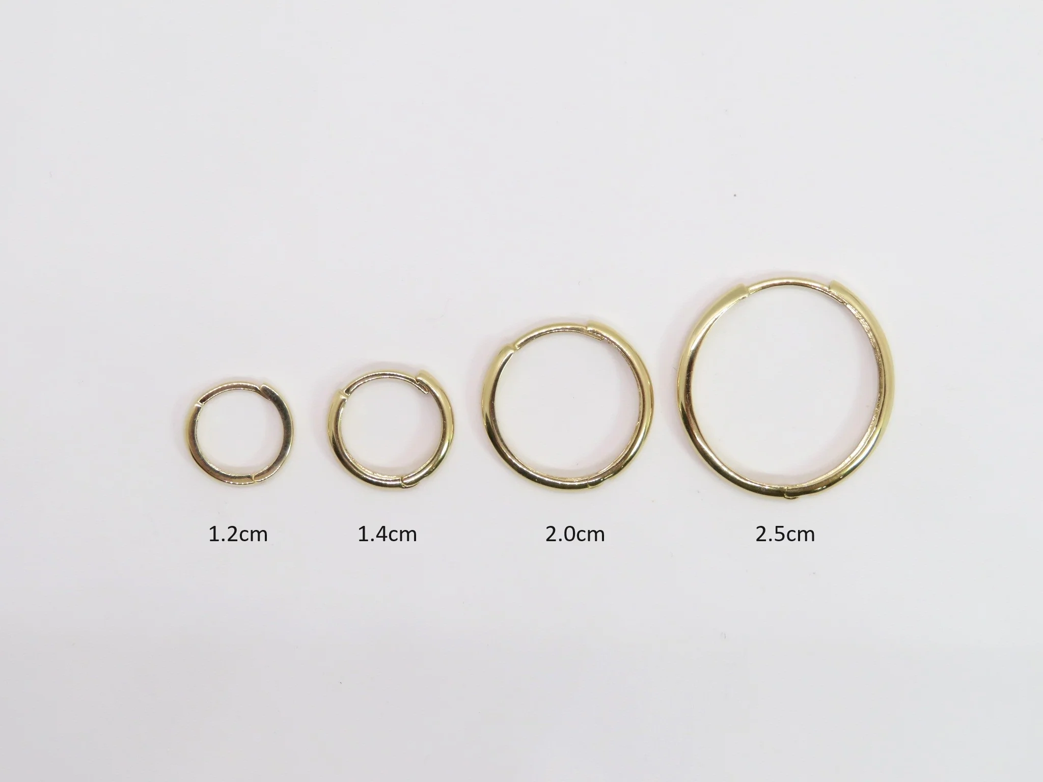 14k YG Plain Hinged Hoops - Image 11