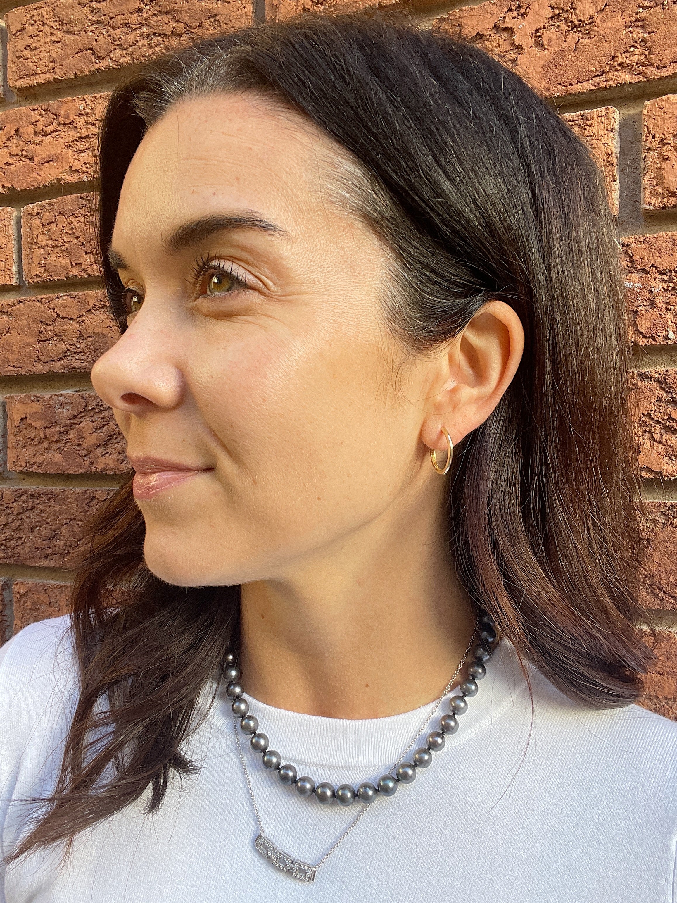 14k YG Plain Hinged Hoops - Image 8