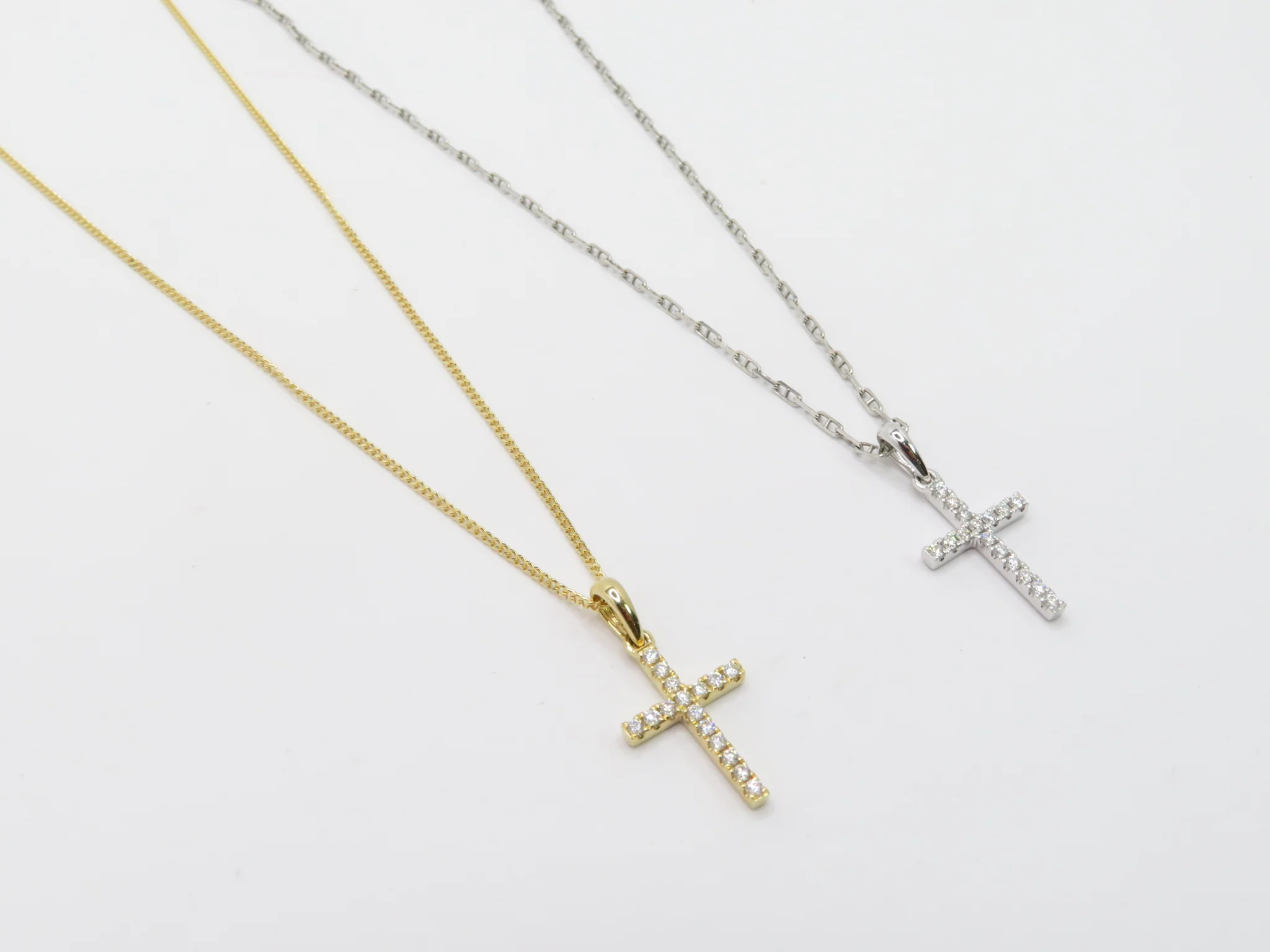 18k Micro Pavé Diamond Cross Necklace - Image 4