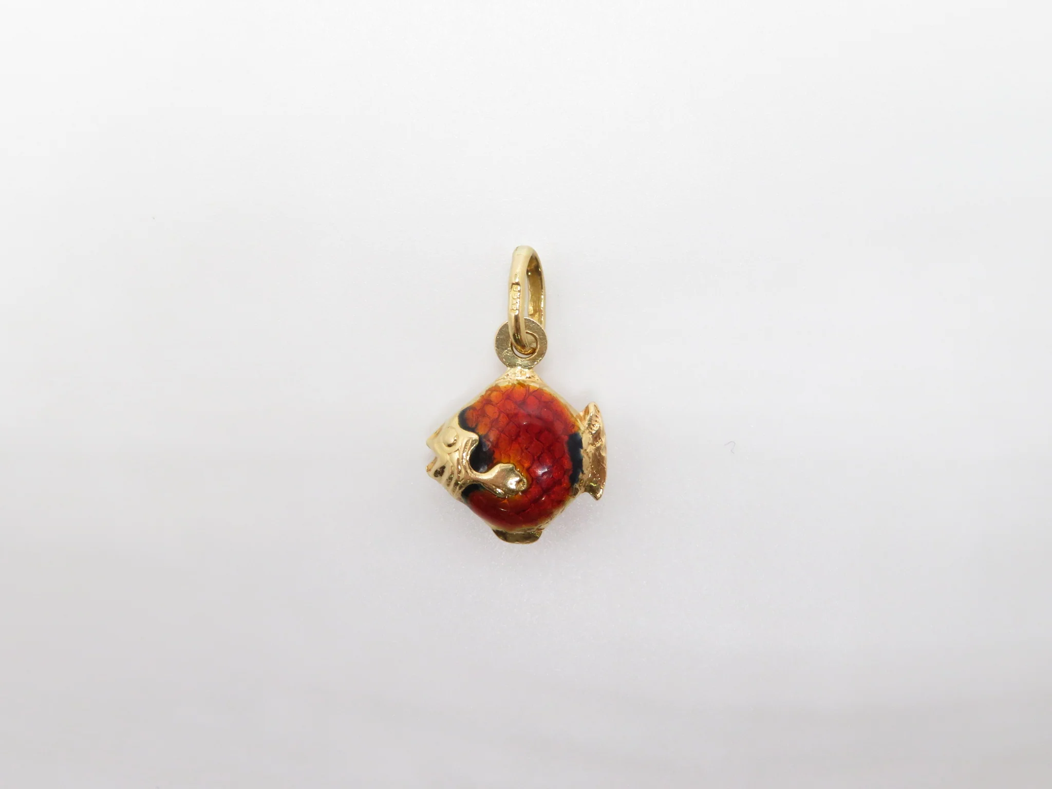 18k Red Enamel Blowfish Charm - Image 3