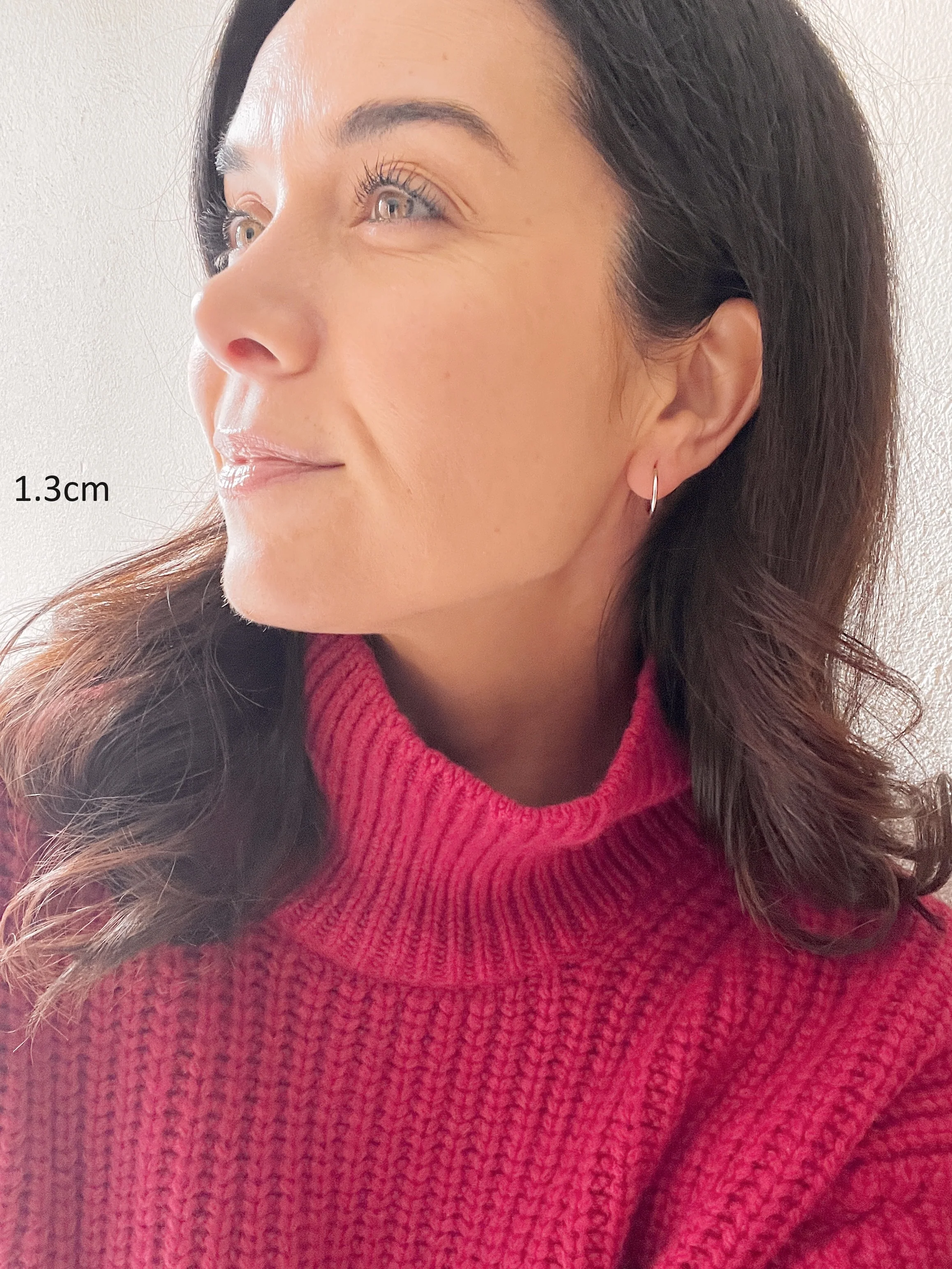 19.25k White Gold Small Small Sleeper Hoops - Image 3
