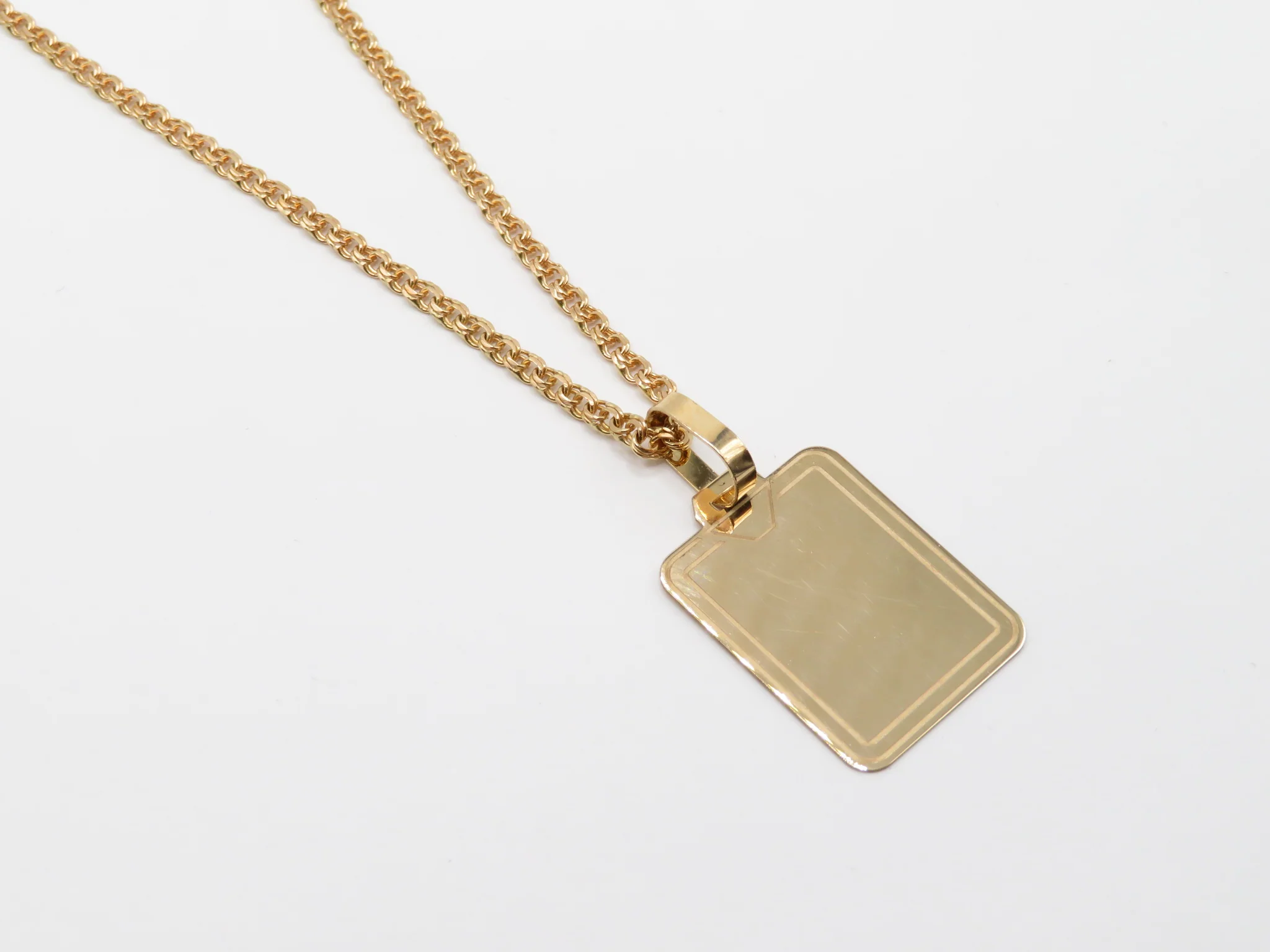 19.25k Yellow Gold Art Deco Tag Pendant - Image 2