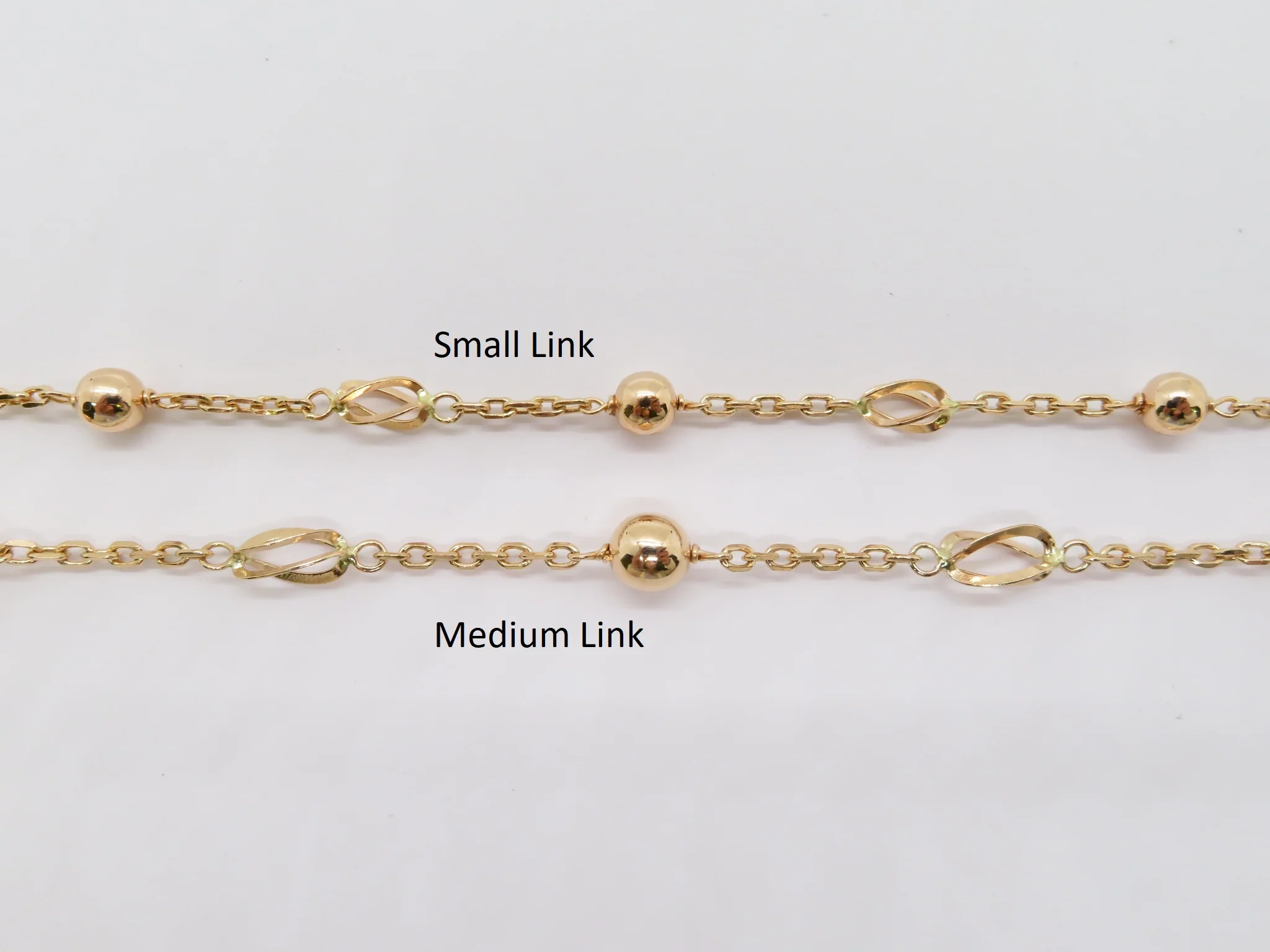 19.25k Yellow Gold Ball Spiral Chain Link Bracelet - Image 3
