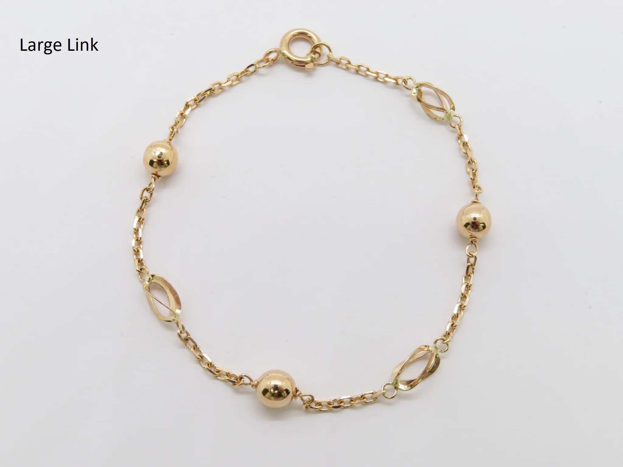 19.25k Yellow Gold Ball Spiral Chain Link Bracelet - Image 6