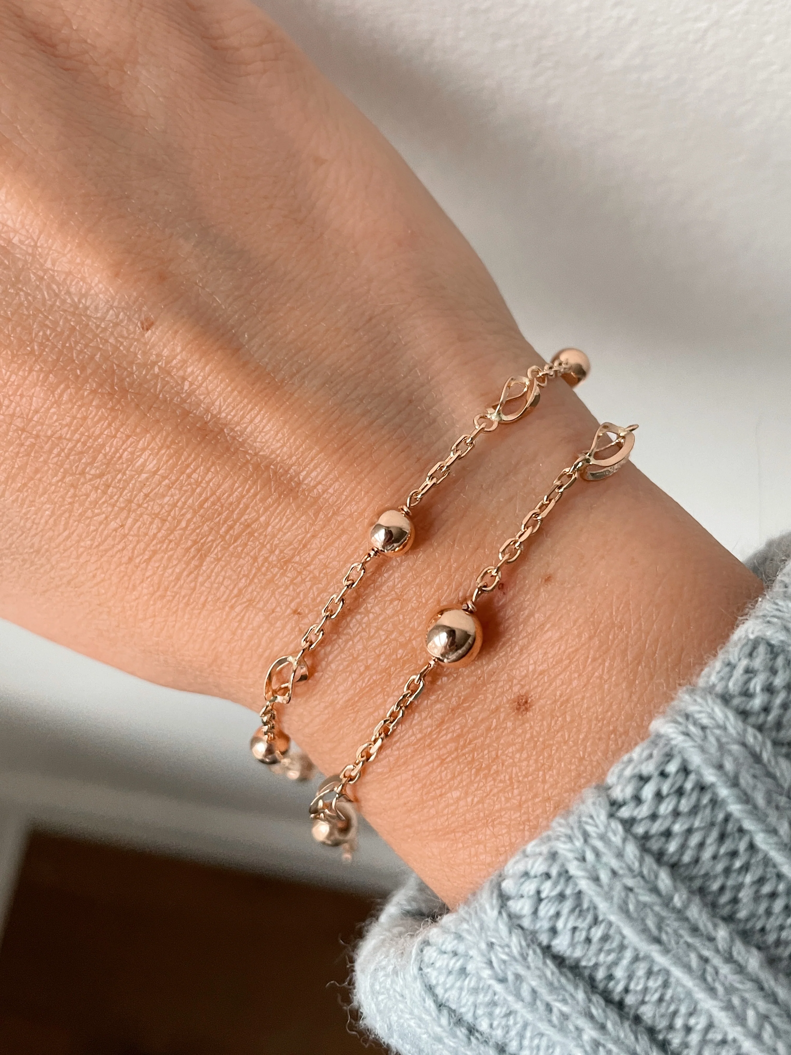 19.25k Yellow Gold Ball Spiral Chain Link Bracelet - Image 7